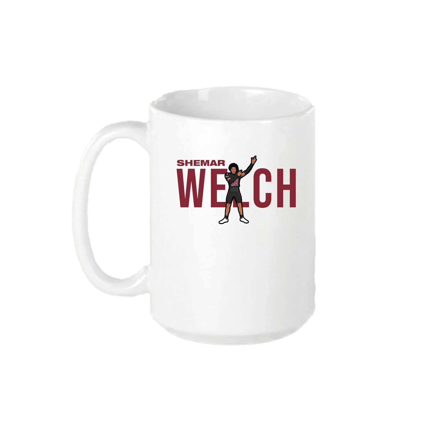 15oz Coffee Mug — Player Name in White