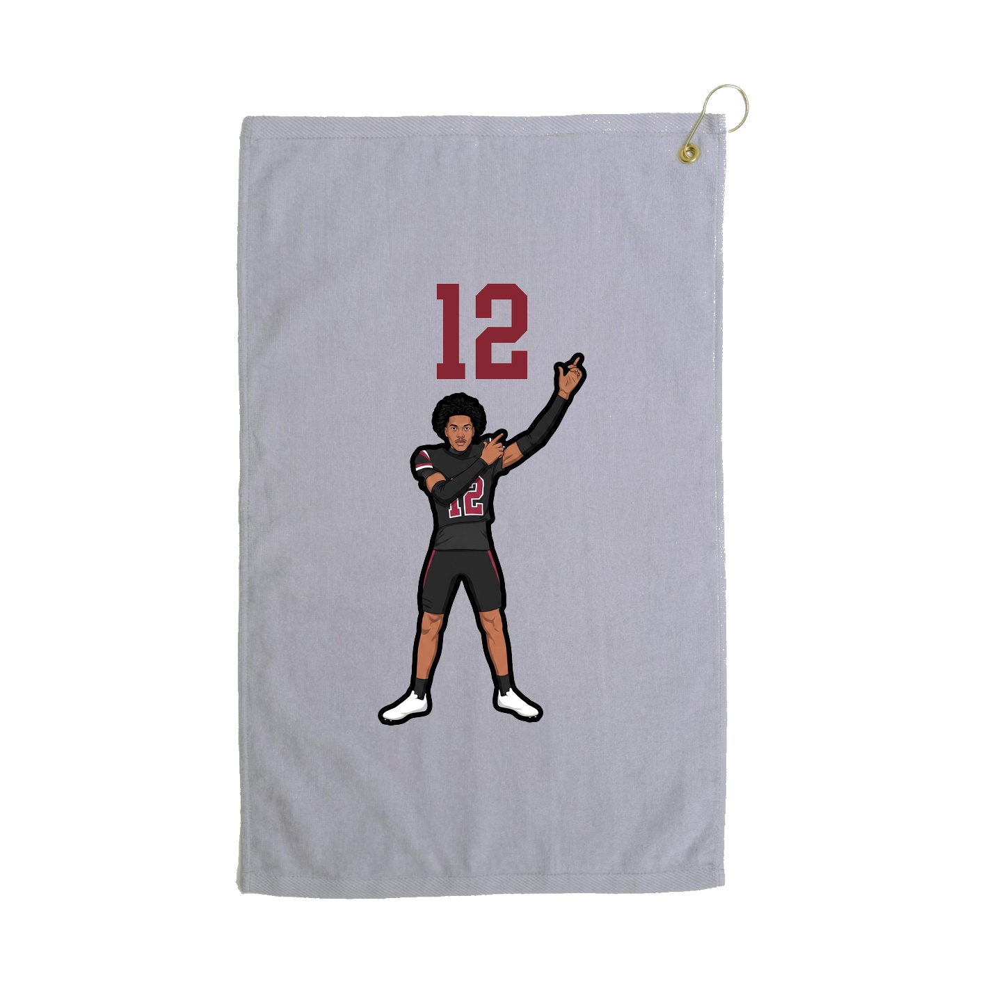 Golf Towel — Number Top in Grey
