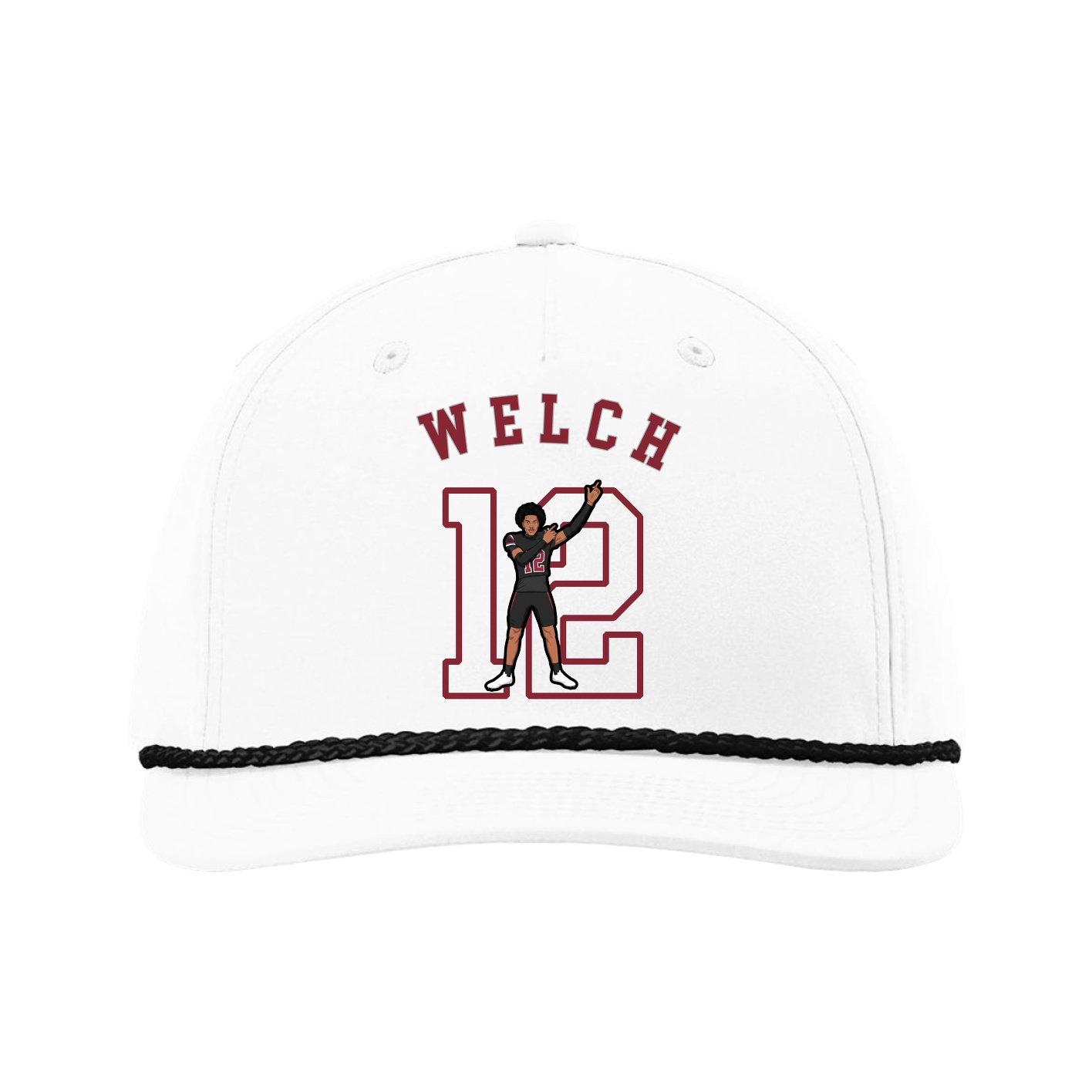 Five-Panel Classic Rope Cap — Shirsey Arch in White
