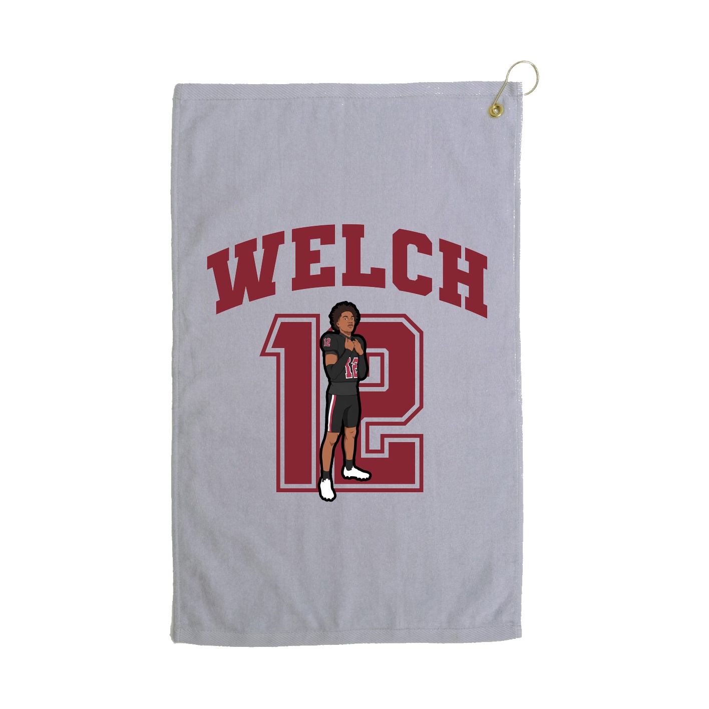 Golf Towel — Number in Grey