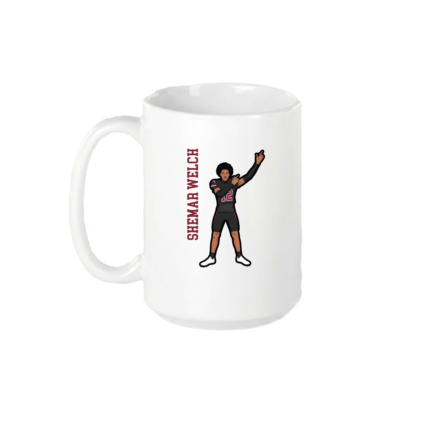 15oz Coffee Mug — Name Vertical in White