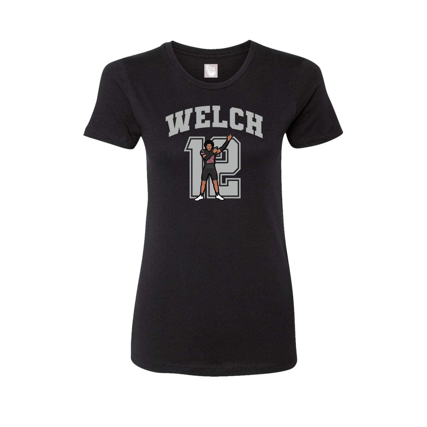 Fitted Women's Tee — Number in Black