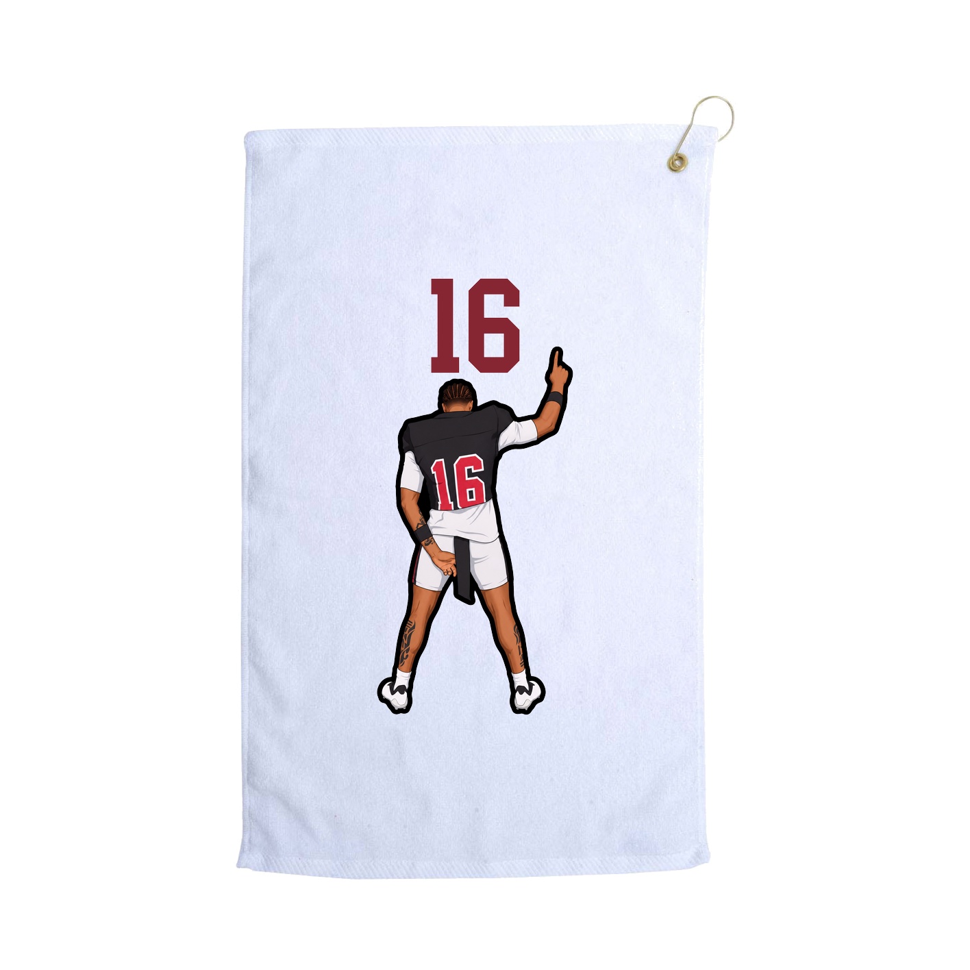 Golf Towel — Number Top in White