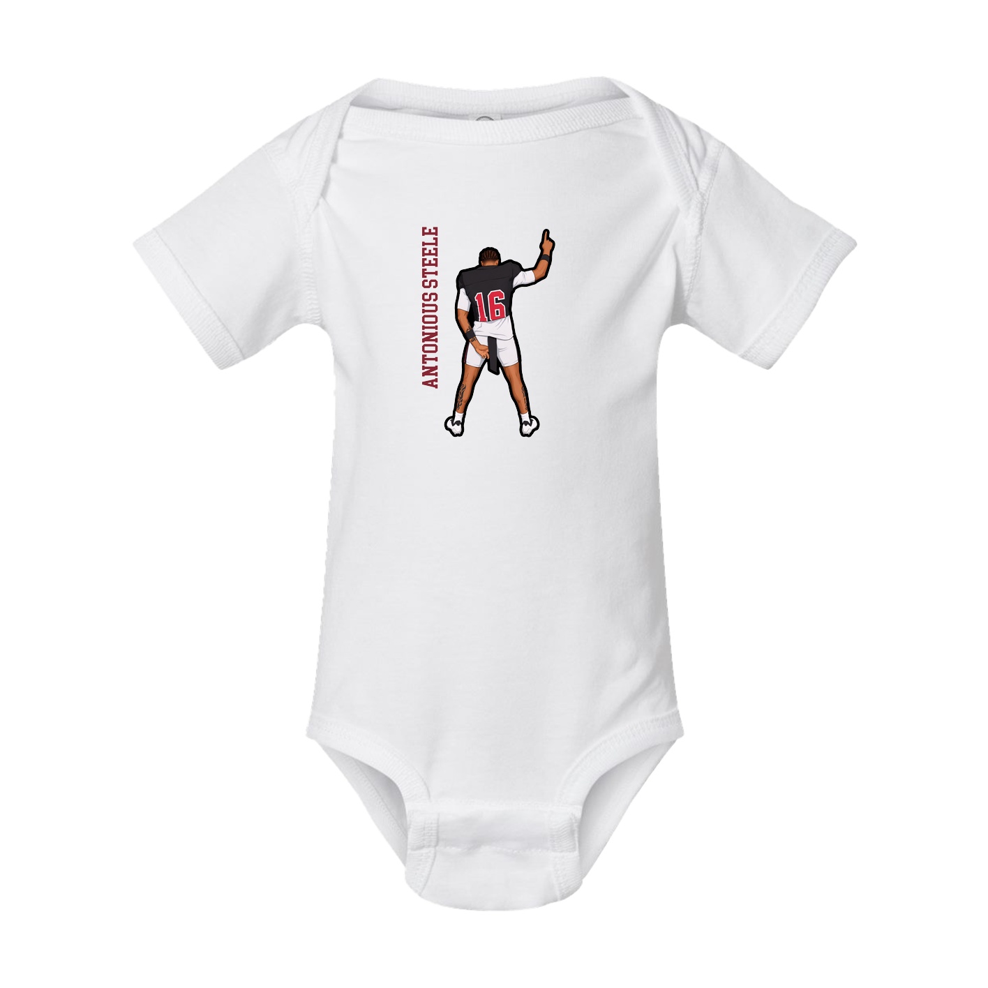 Baby Onesie — Name Vertical in White