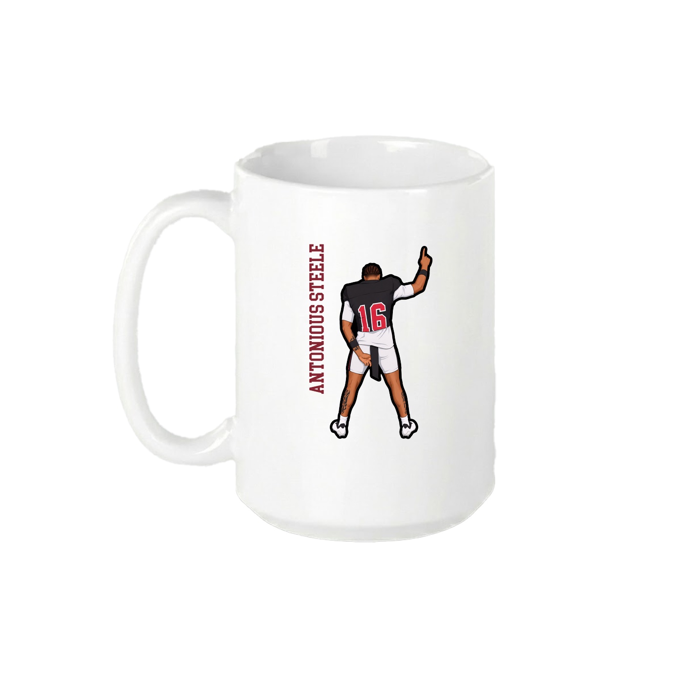 15oz Coffee Mug — Name Vertical in White