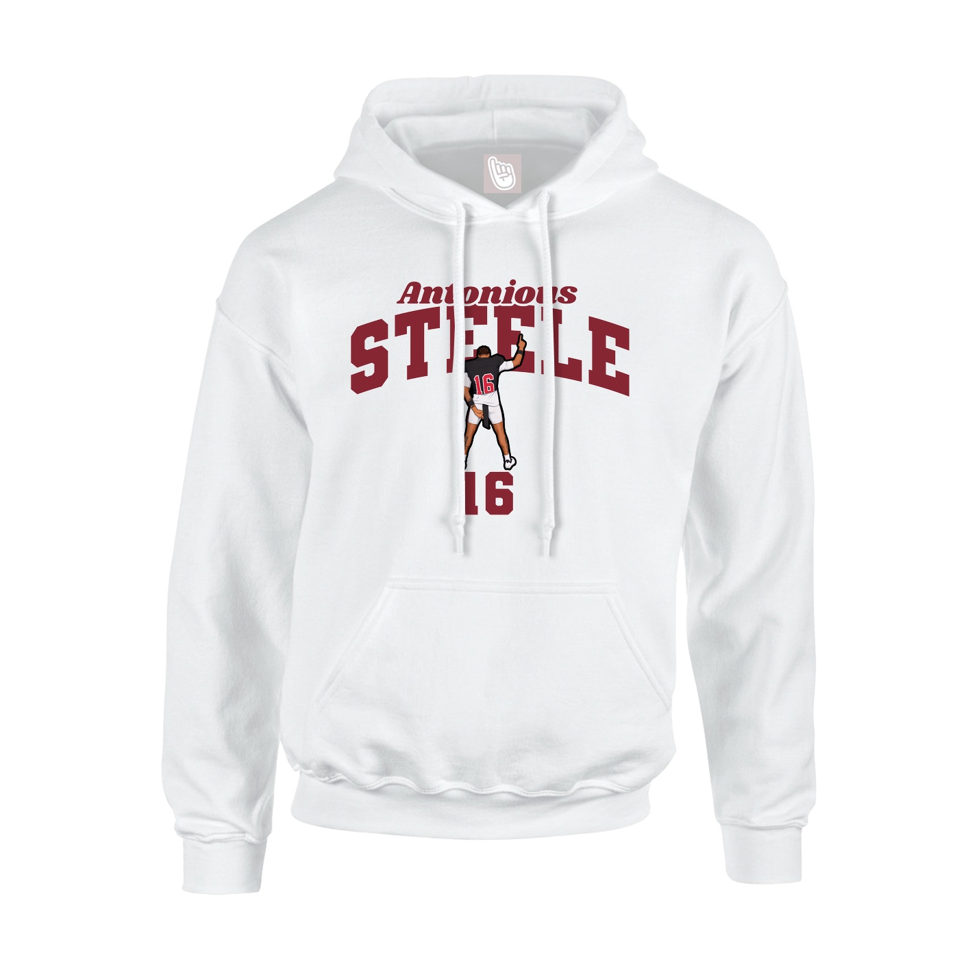 Youth Hoodie — Signature Arch in White