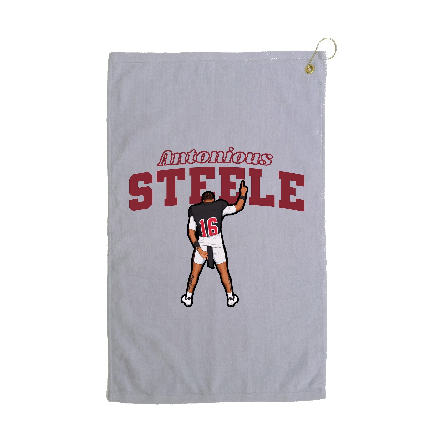 Golf Towel — Name Arch in Grey