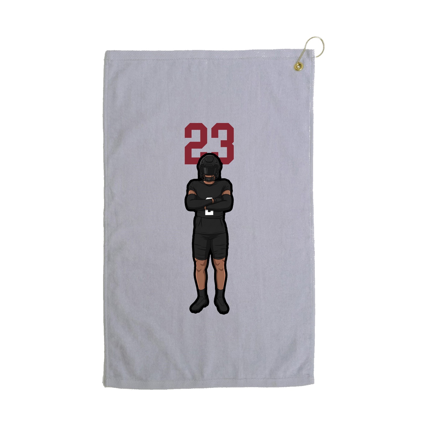 Golf Towel — Number Top in Grey