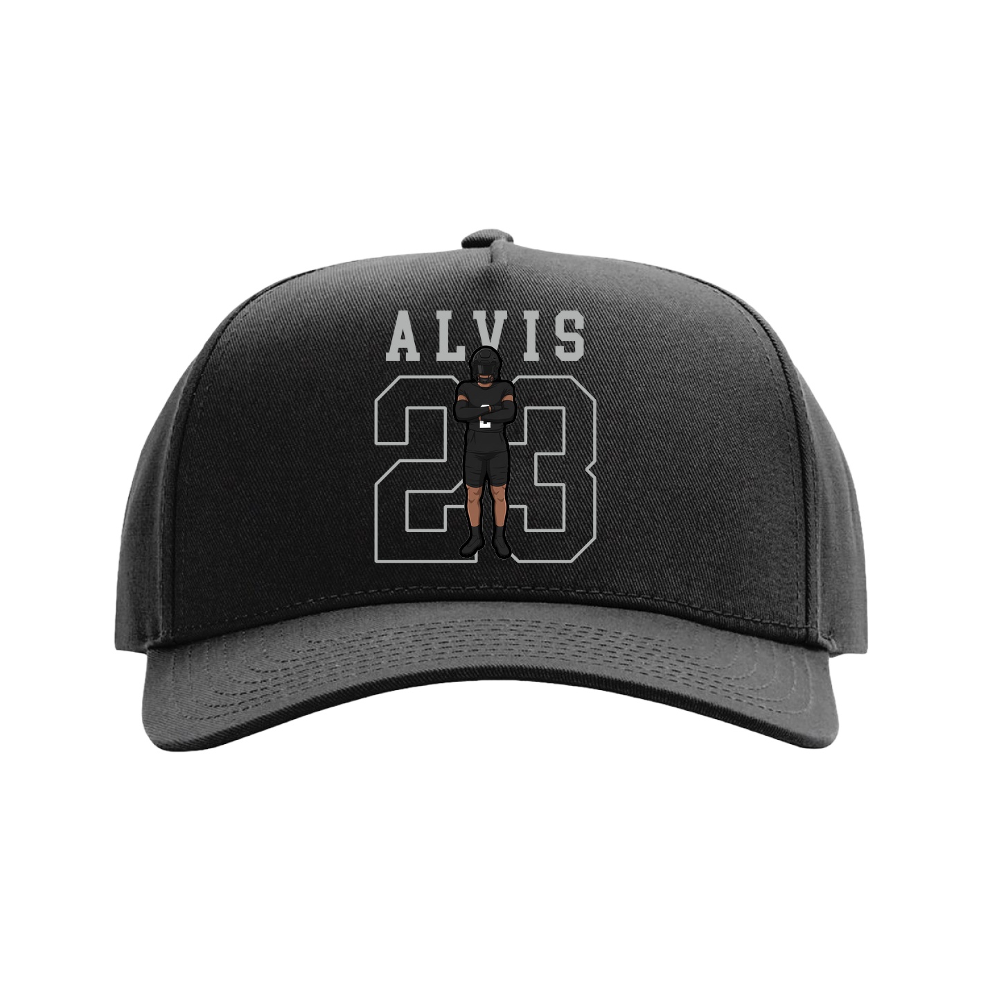 Full Fabric Five-Panel Champ Cap — Shirsey in Black