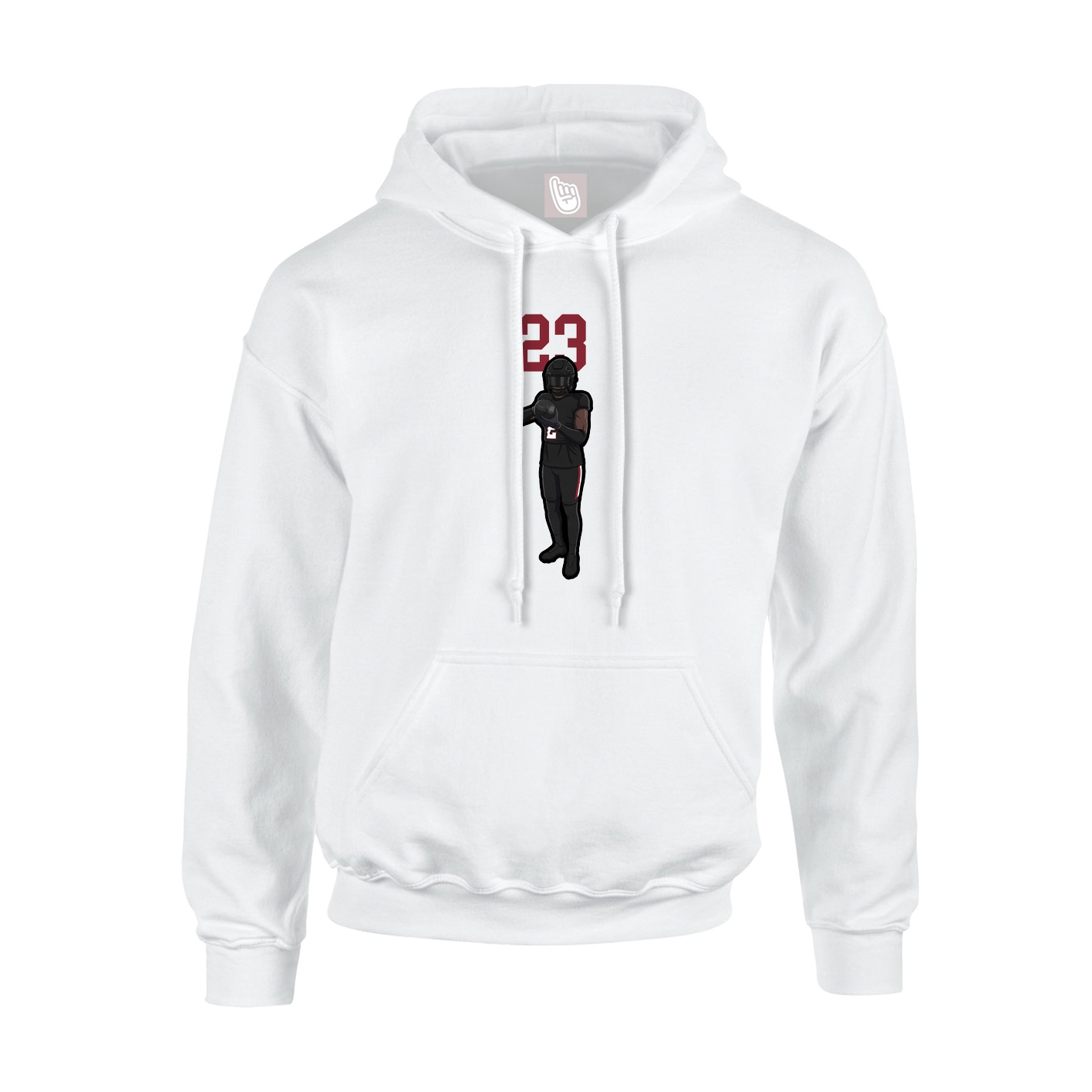 Youth Hoodie — Number Top in White