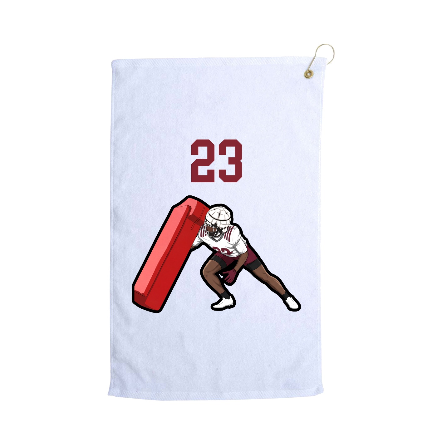 Golf Towel — Number Top in White