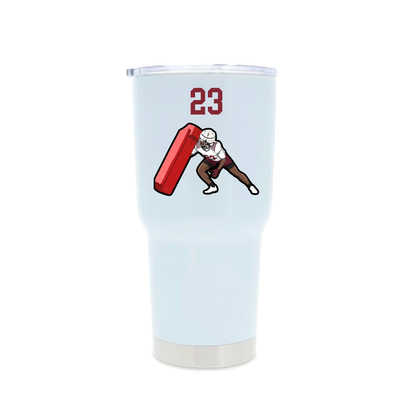 30oz Stainless Steel Tumbler — Number Top in White