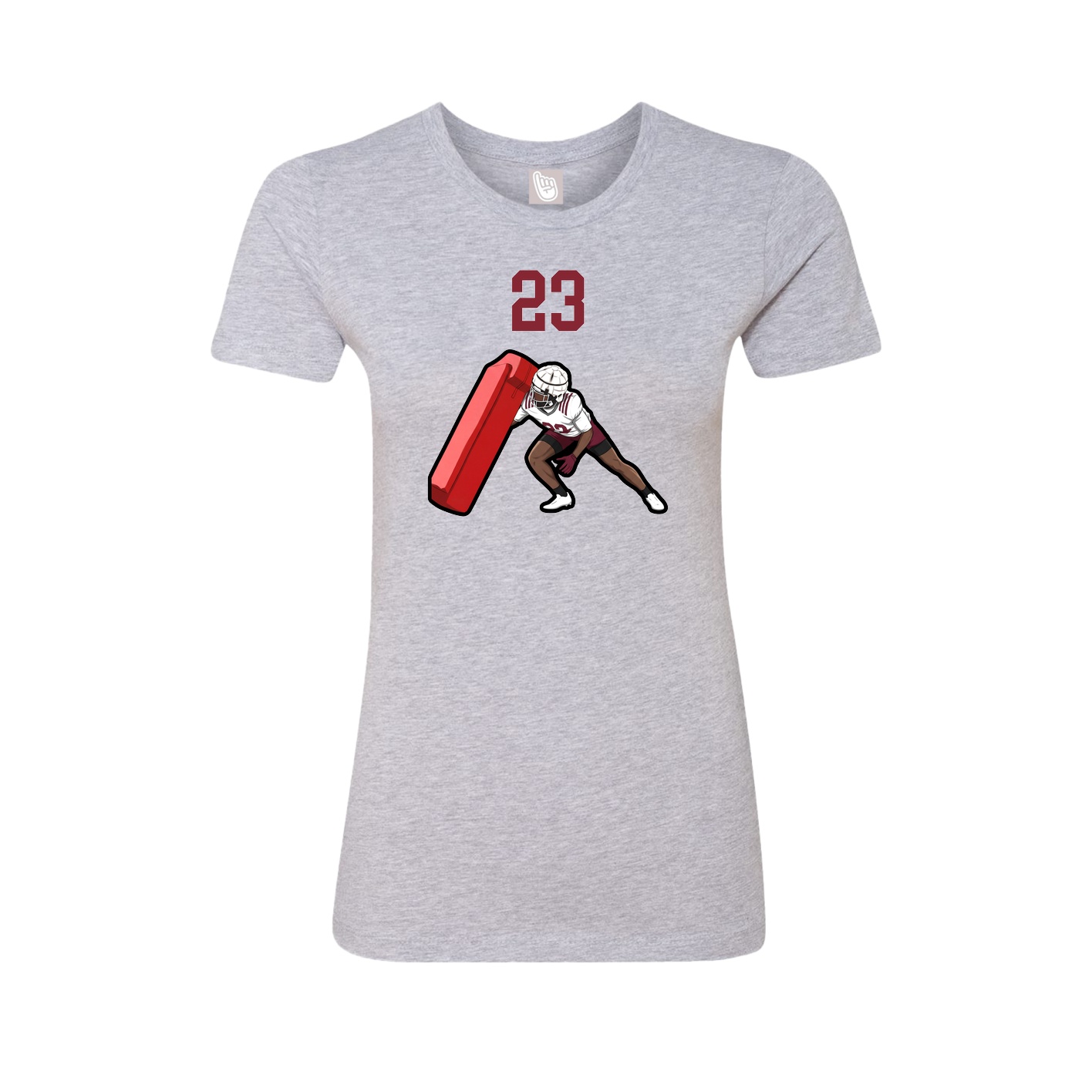 Fitted Women's Tee — Number Top in Grey