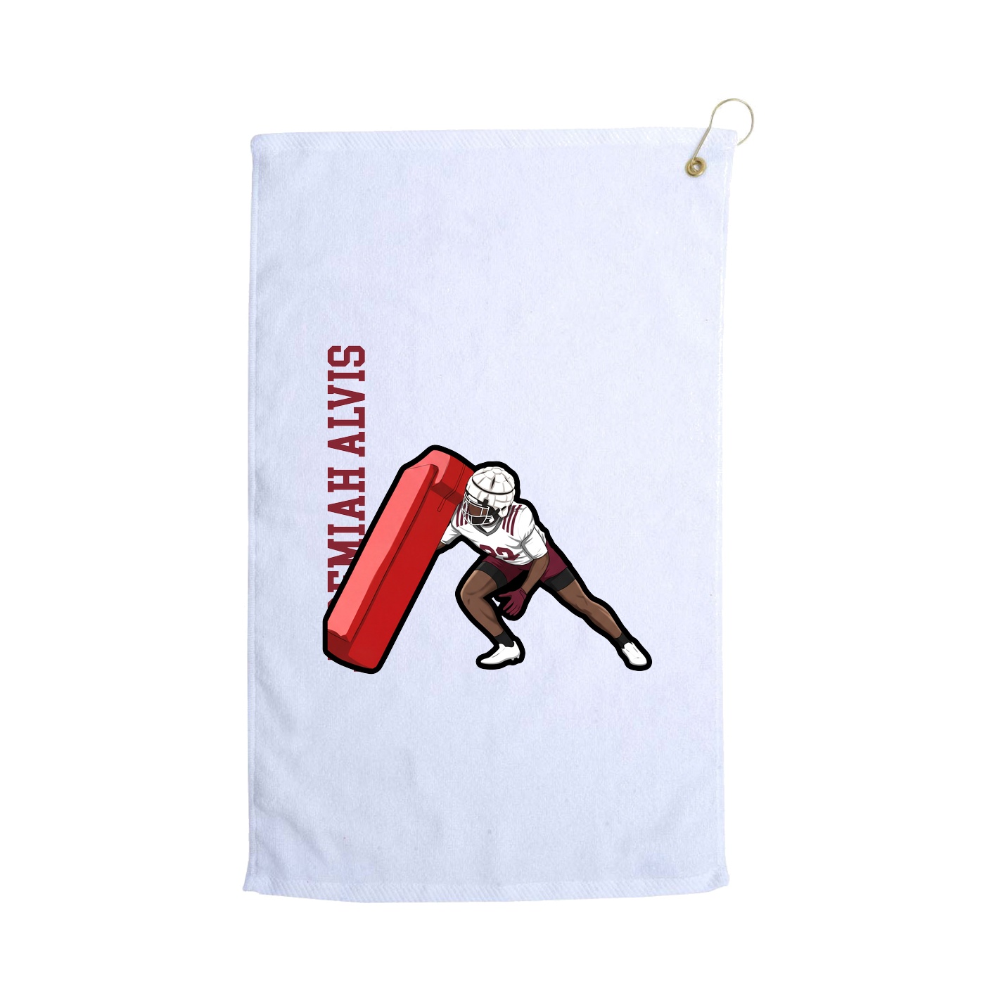 Golf Towel — Name Vertical in White