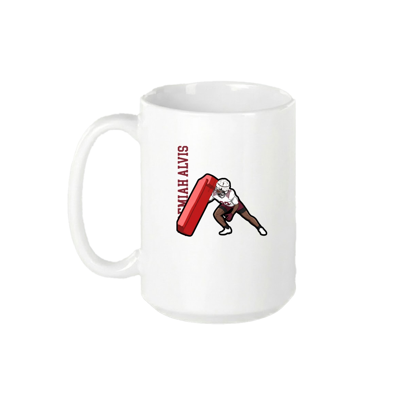 15oz Coffee Mug — Name Vertical in White