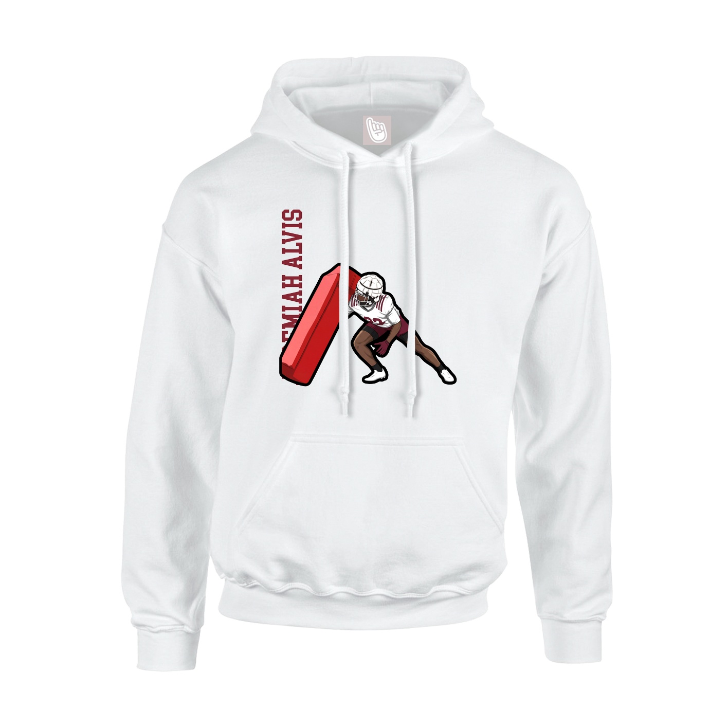 Hoodie — Name Vertical in White
