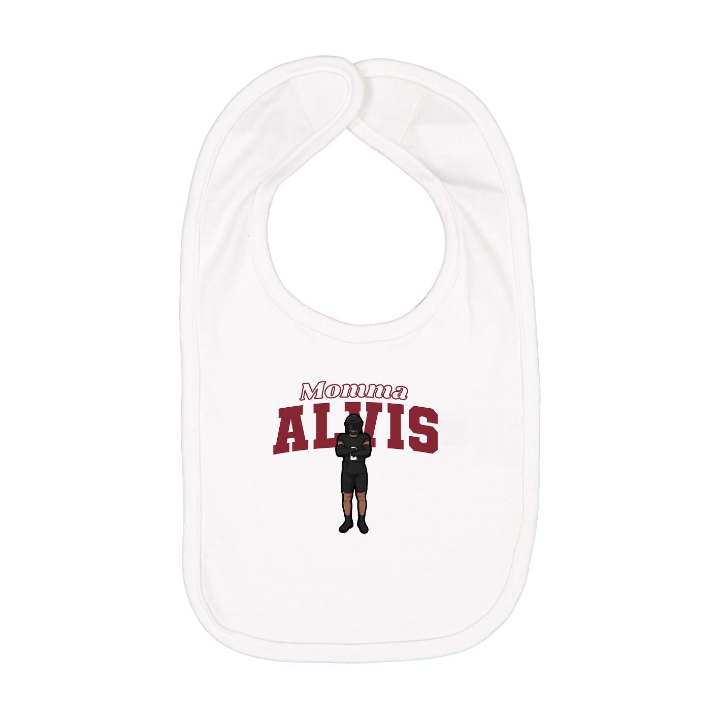 Infant Bib — Mothers Day Block in White