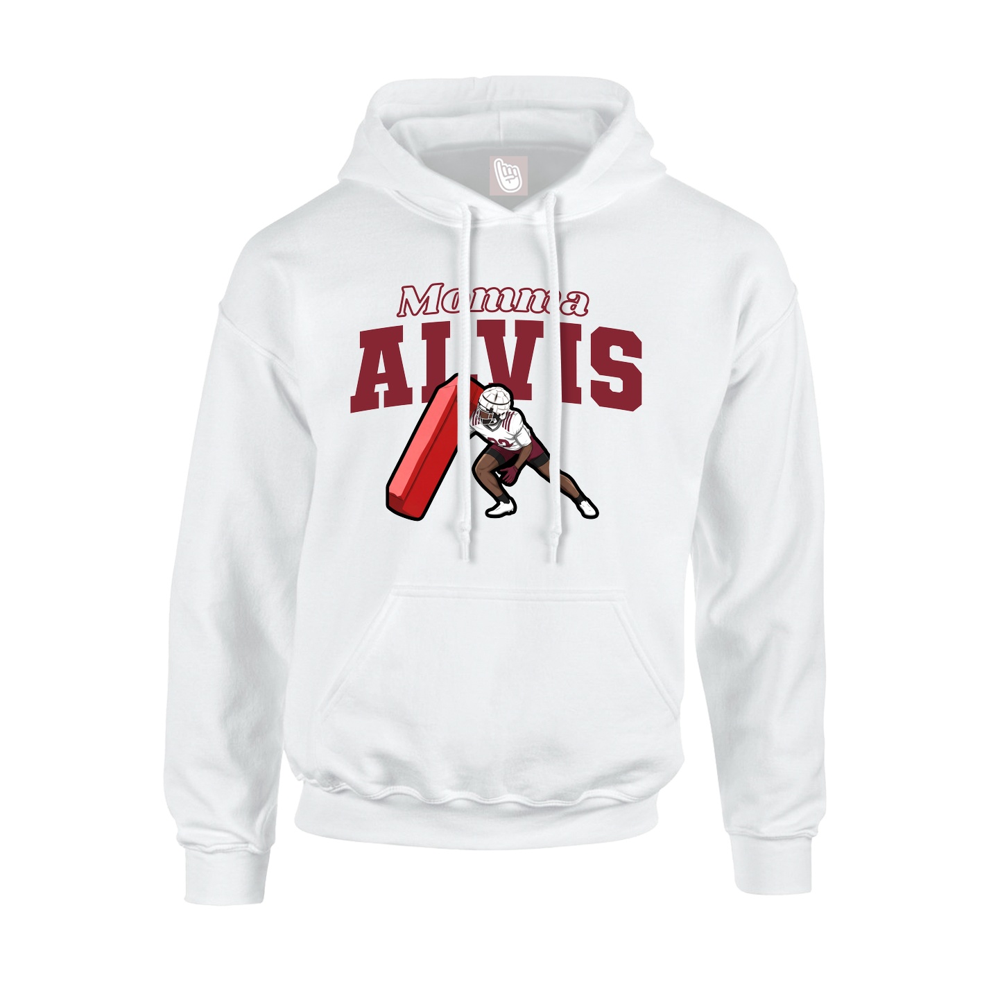 Youth Hoodie — Mothers Day Block in White