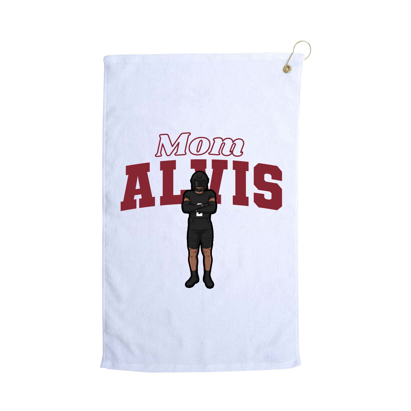 Golf Towel — Mothers Day Block in White