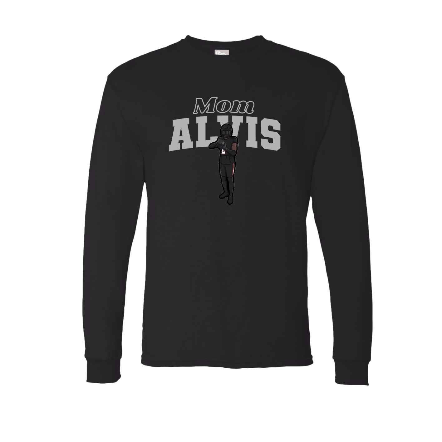 Long Sleeve Tee — Mothers Day Block in Black