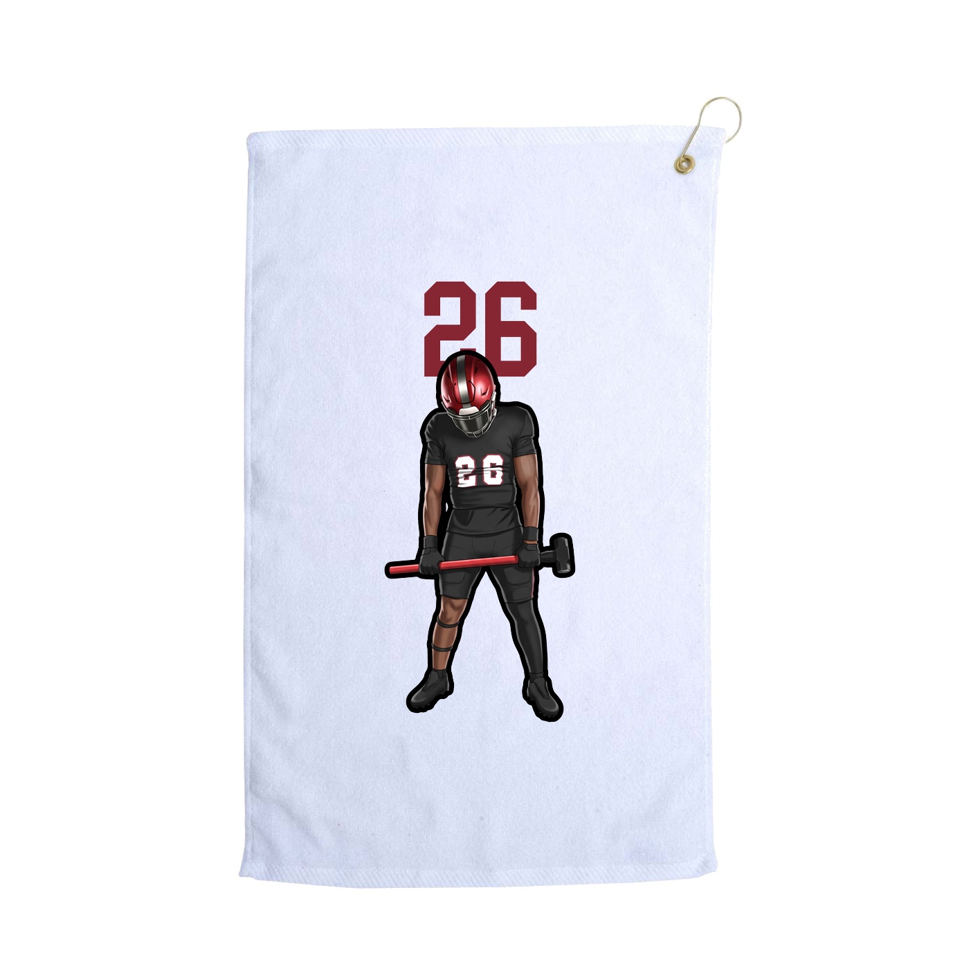 Golf Towel — Number Top in White