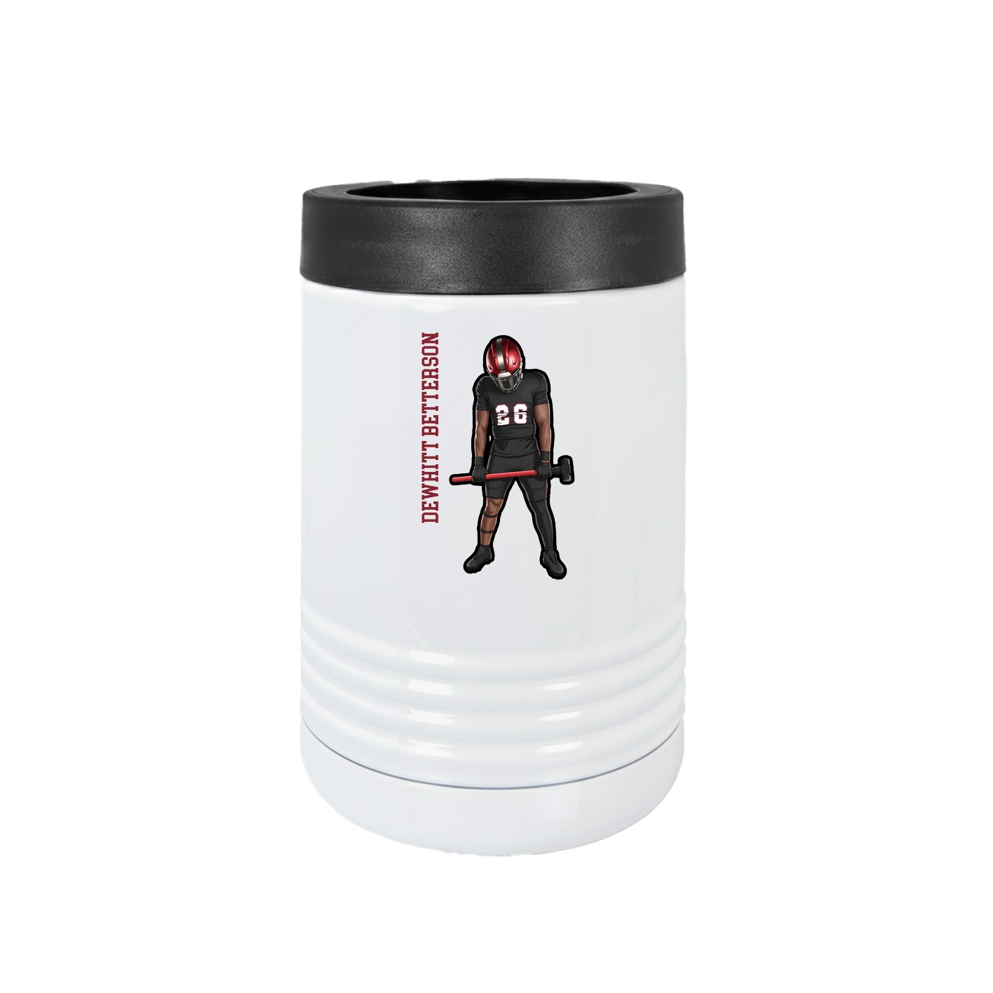 Beverage Holder — Name Vertical in White