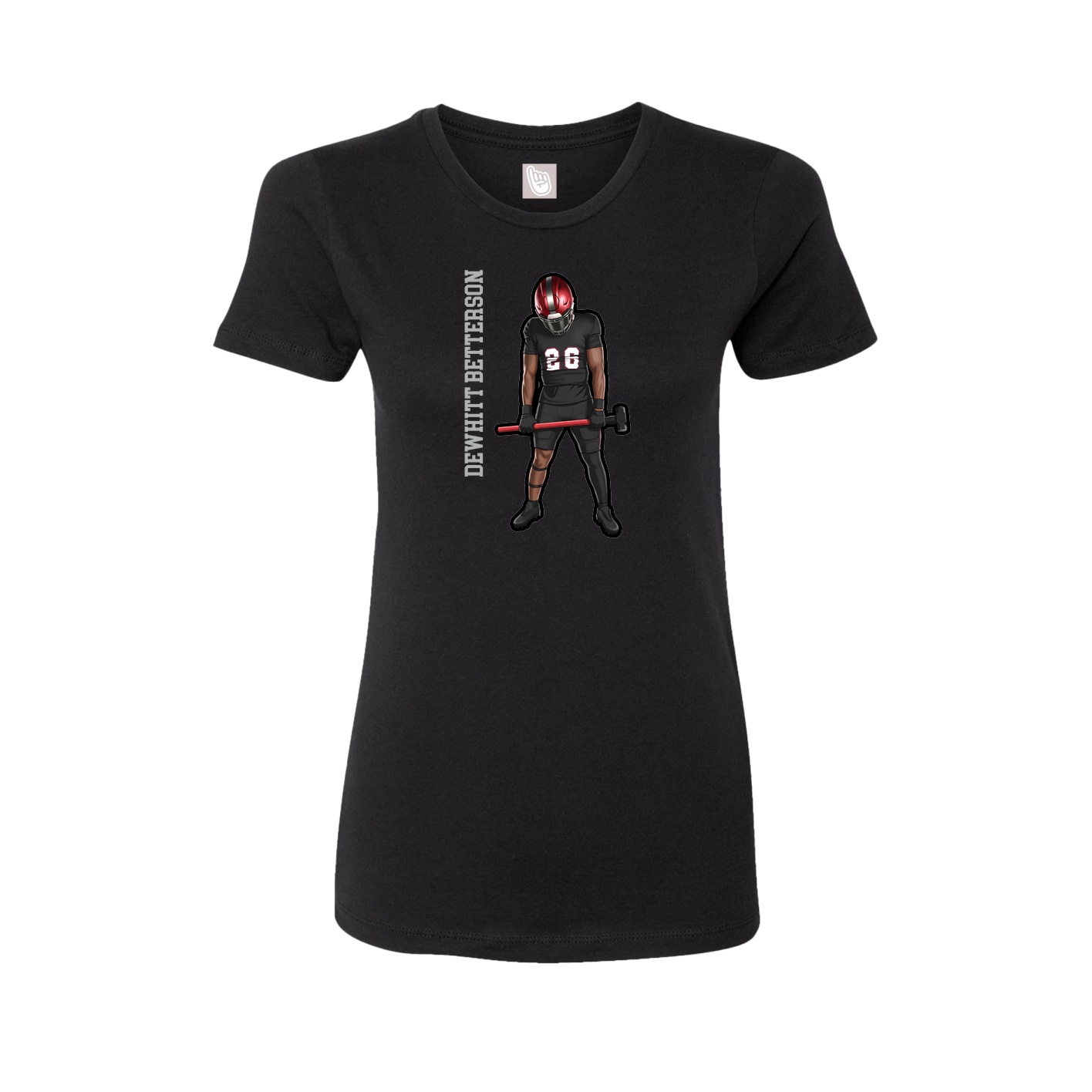 Womens Tee — Name Vertical in Black