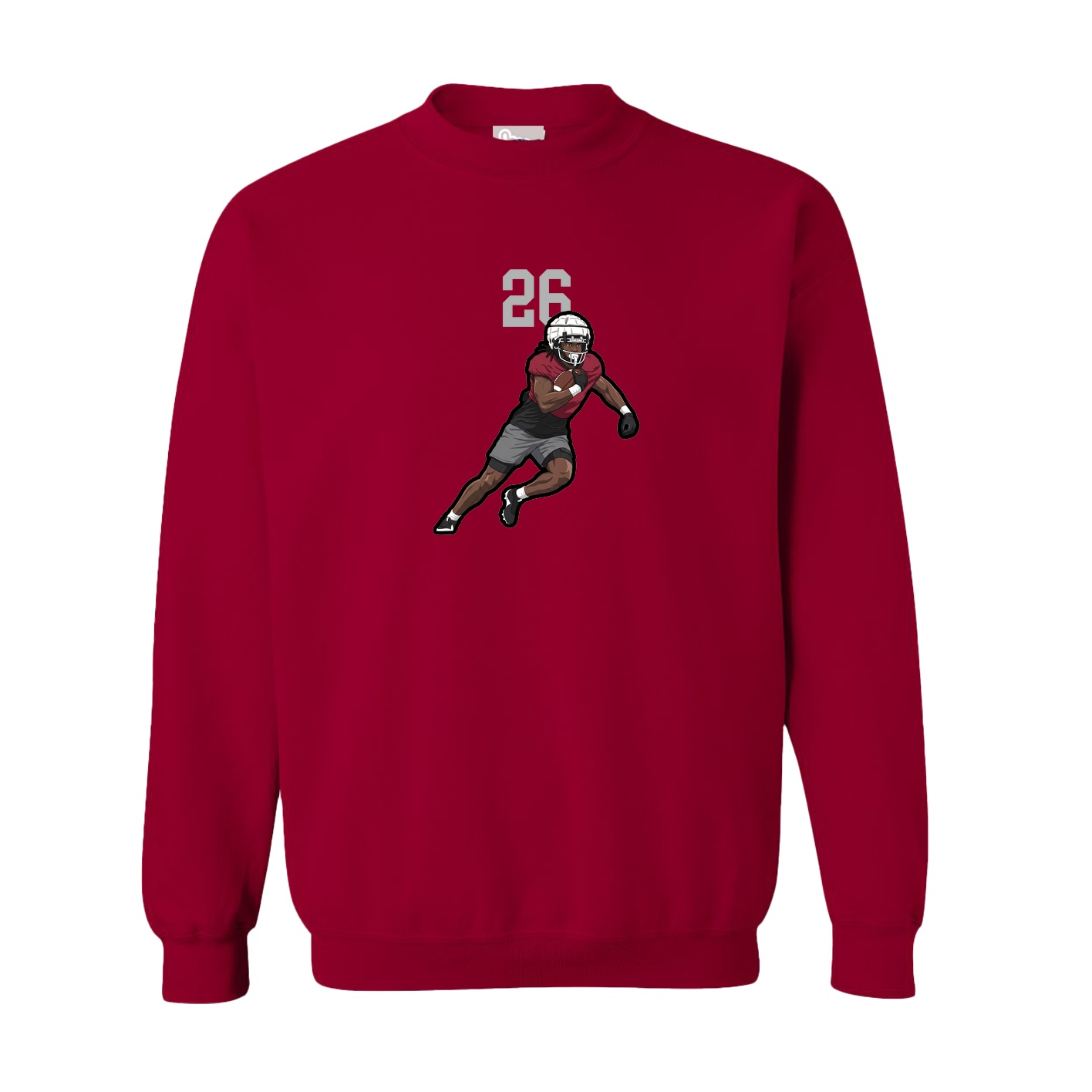 Fleece Crew — Number Top in Cardinal