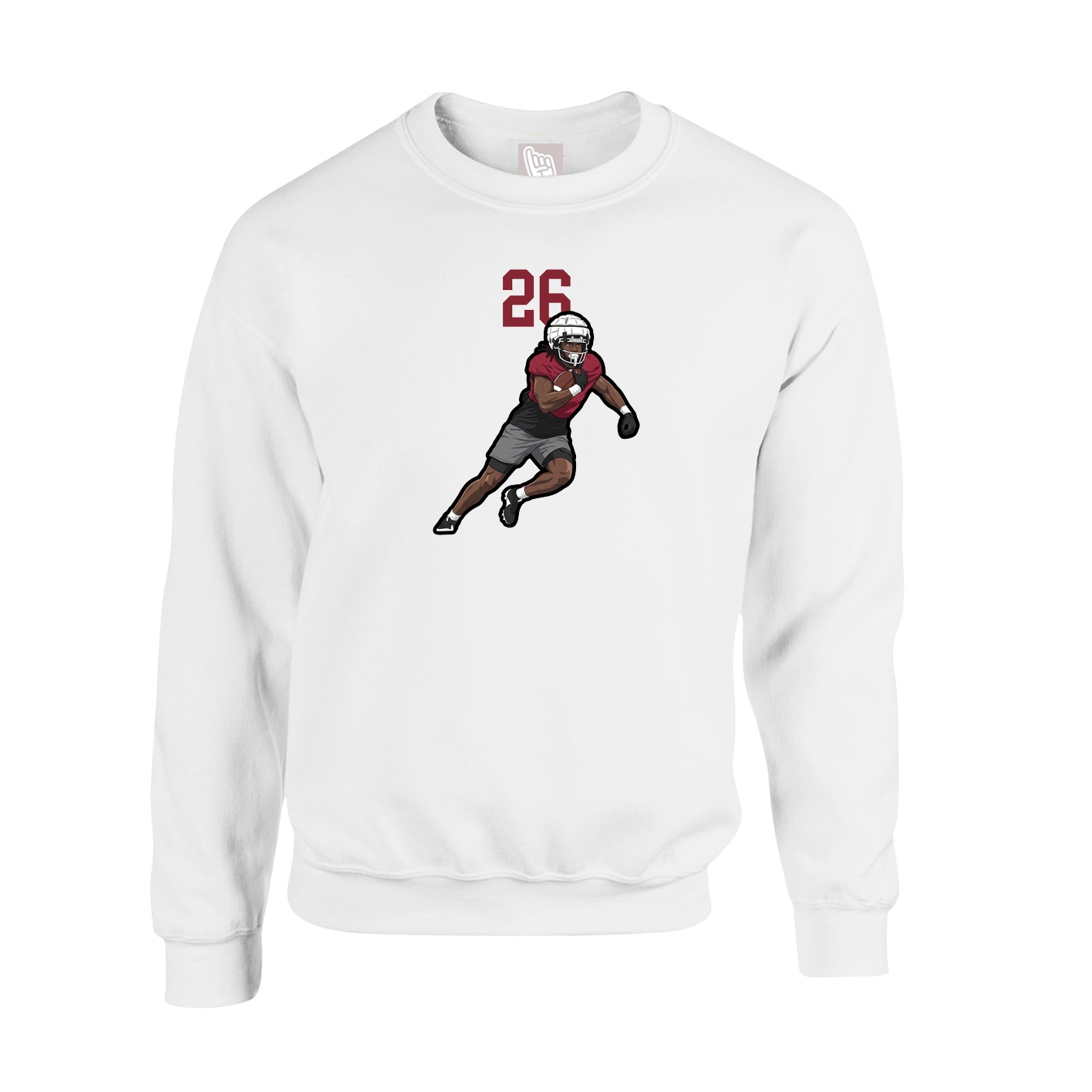 Fleece Crew — Number Top in White