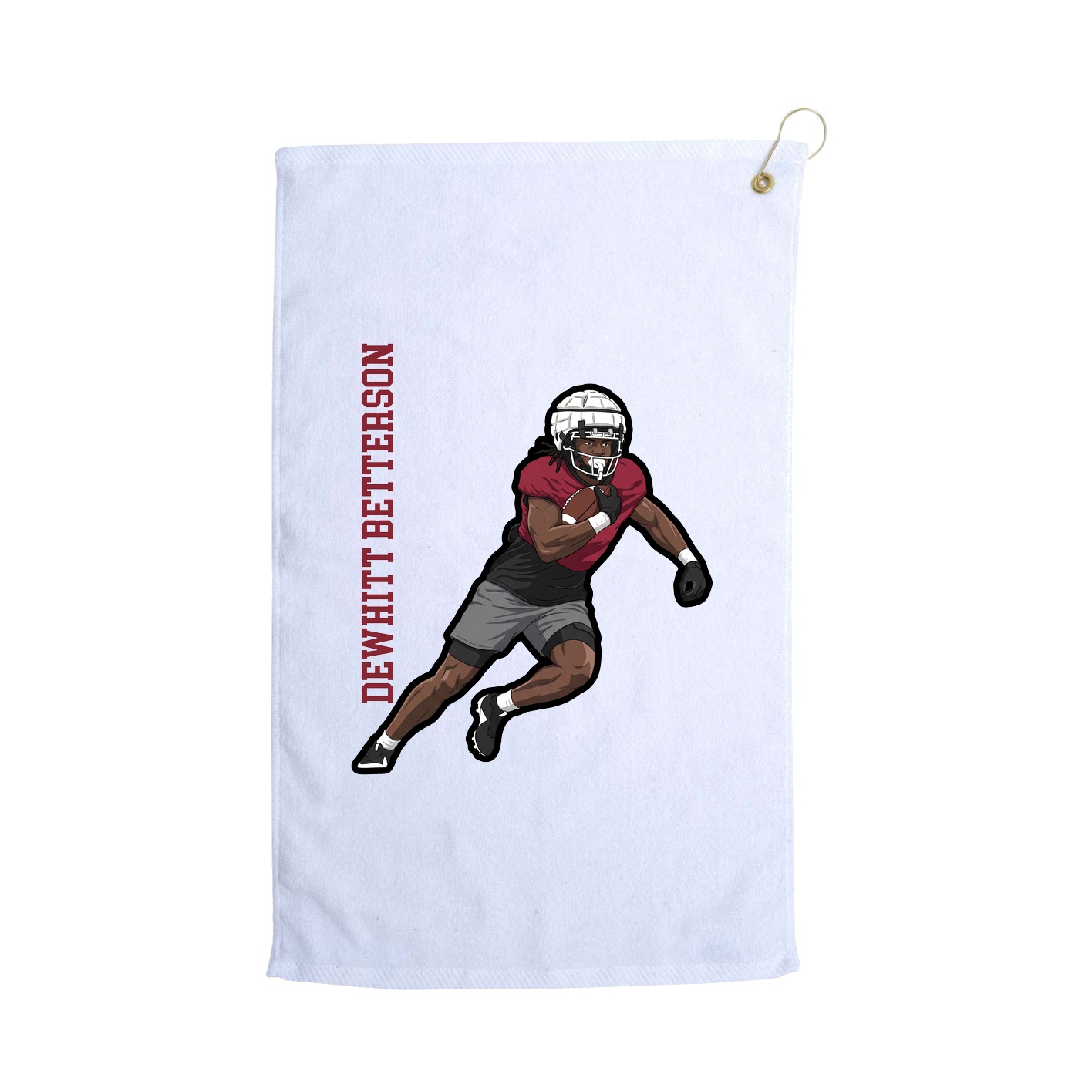 Golf Towel — Name Vertical in White