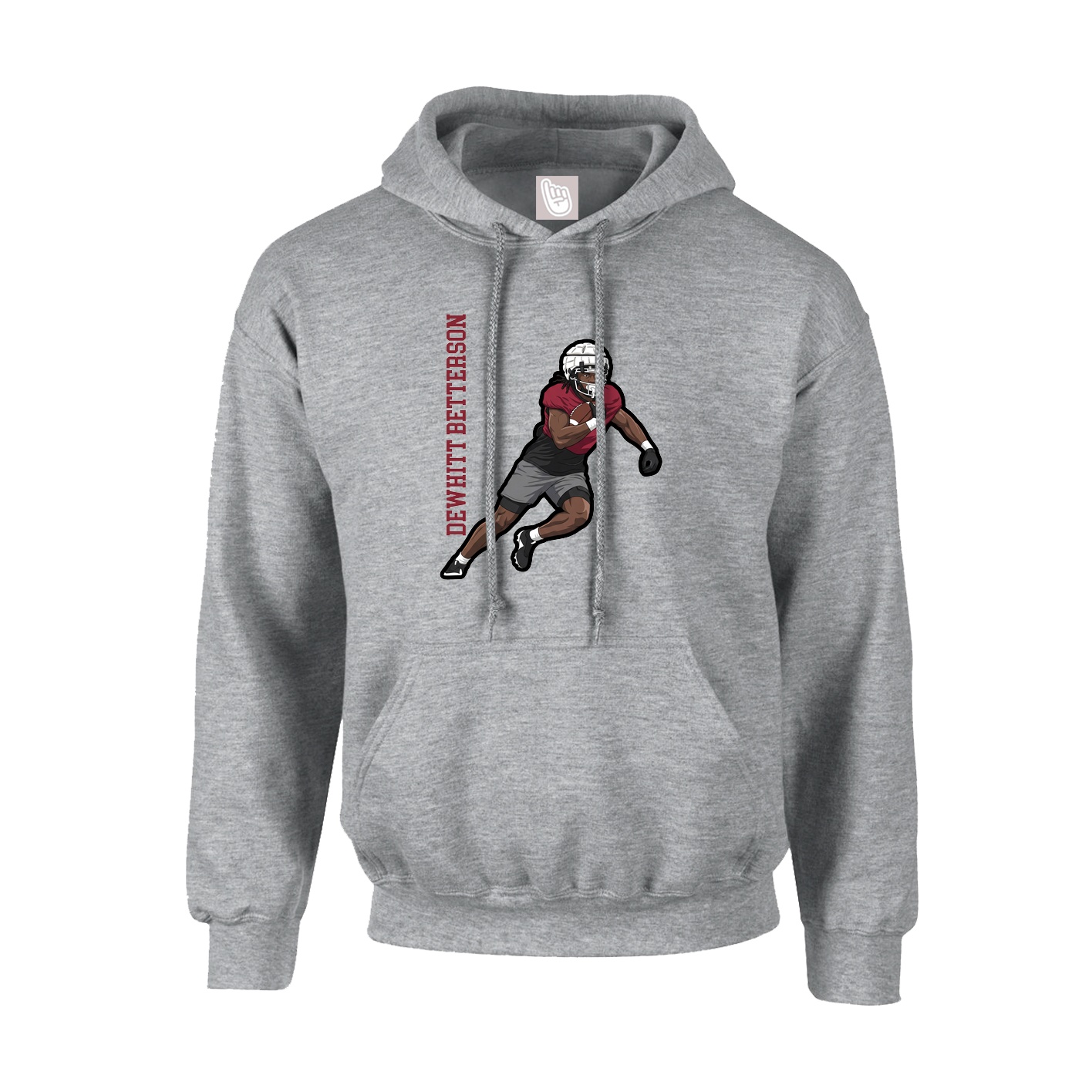 Youth Hoodie — Name Vertical in Grey