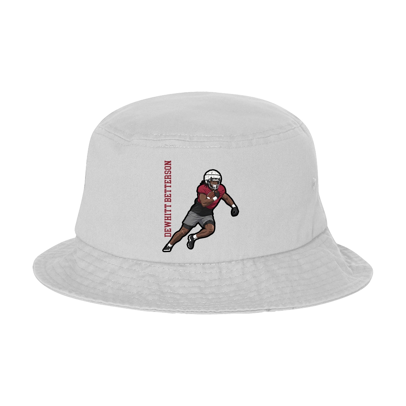 Bucket Cap — Name Vertical in White