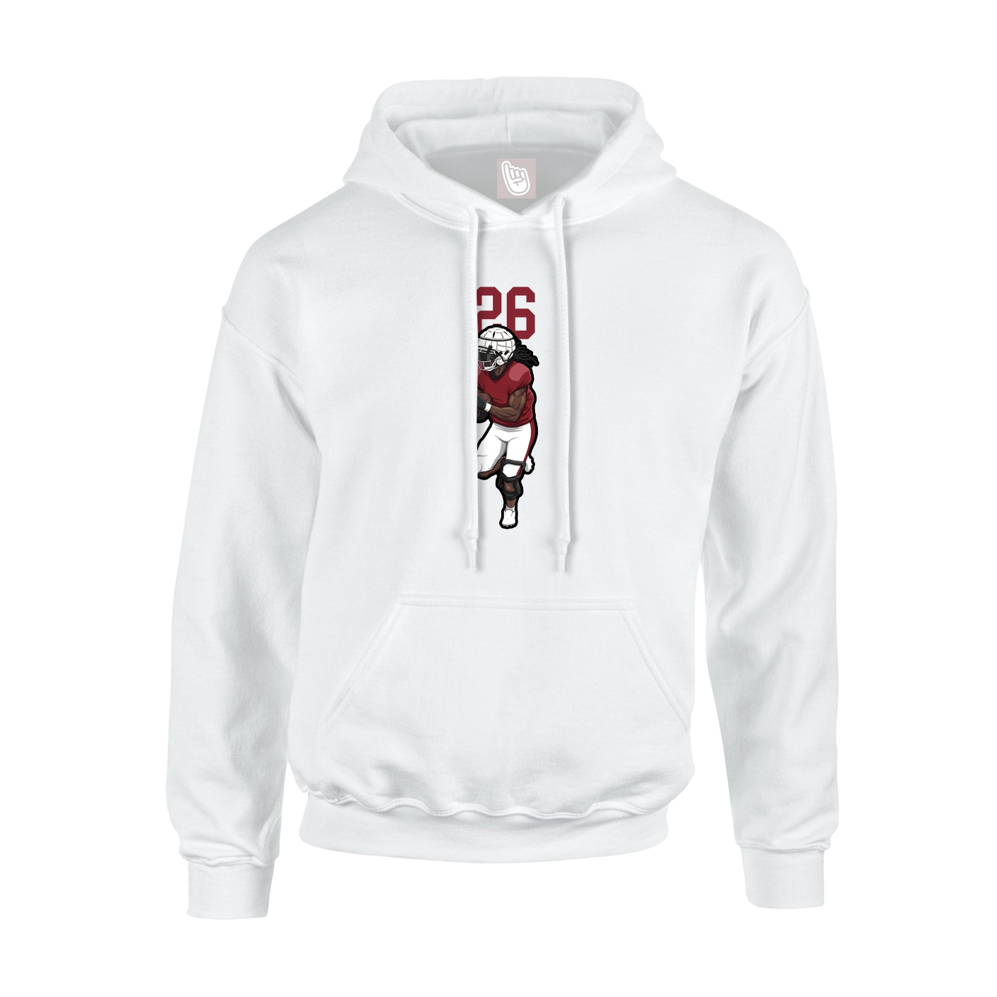 Youth Hoodie — Number Top in White