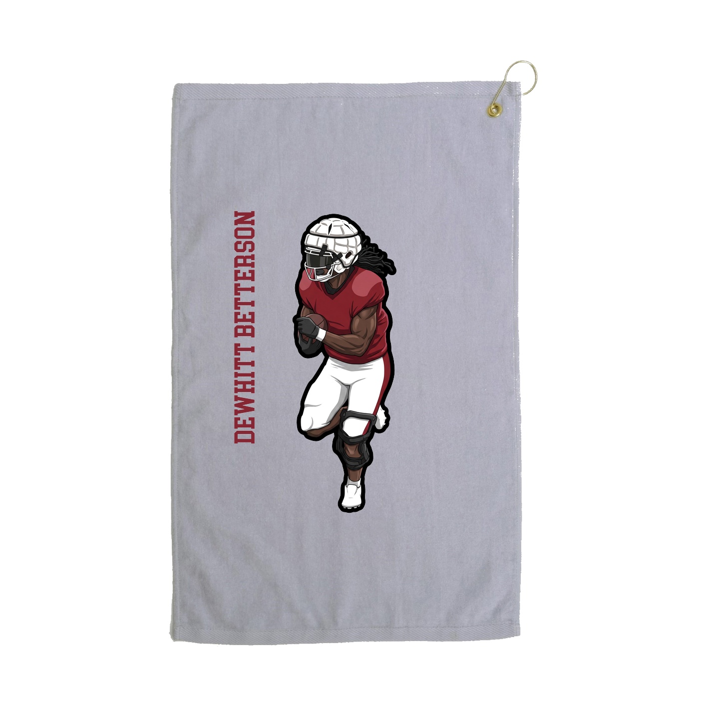 Golf Towel — Name Vertical in Grey