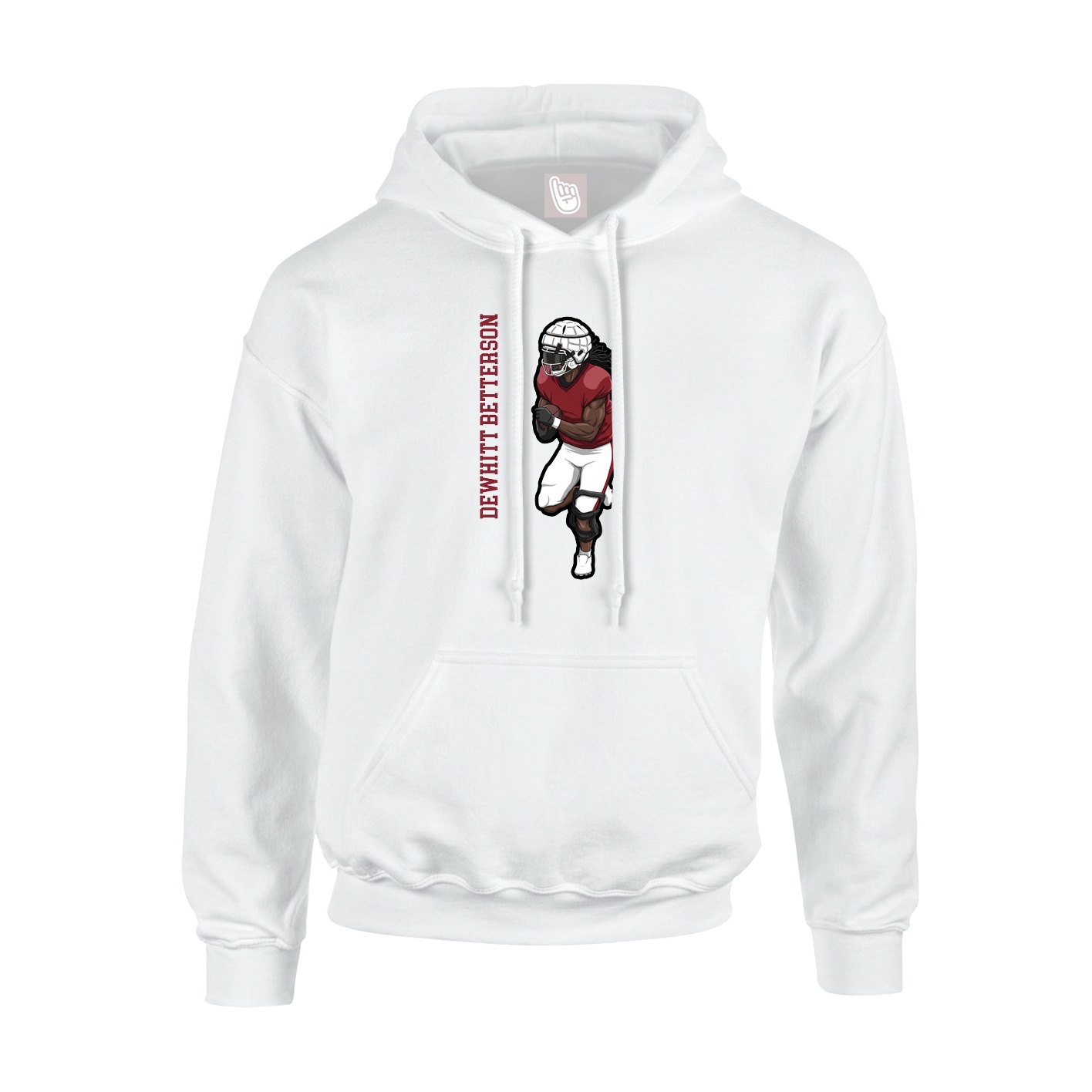 Hoodie — Name Vertical in White
