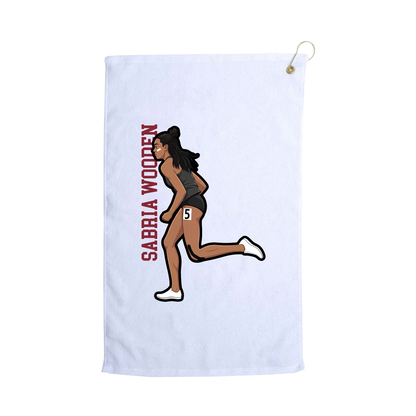 Golf Towel — Name Vertical in White