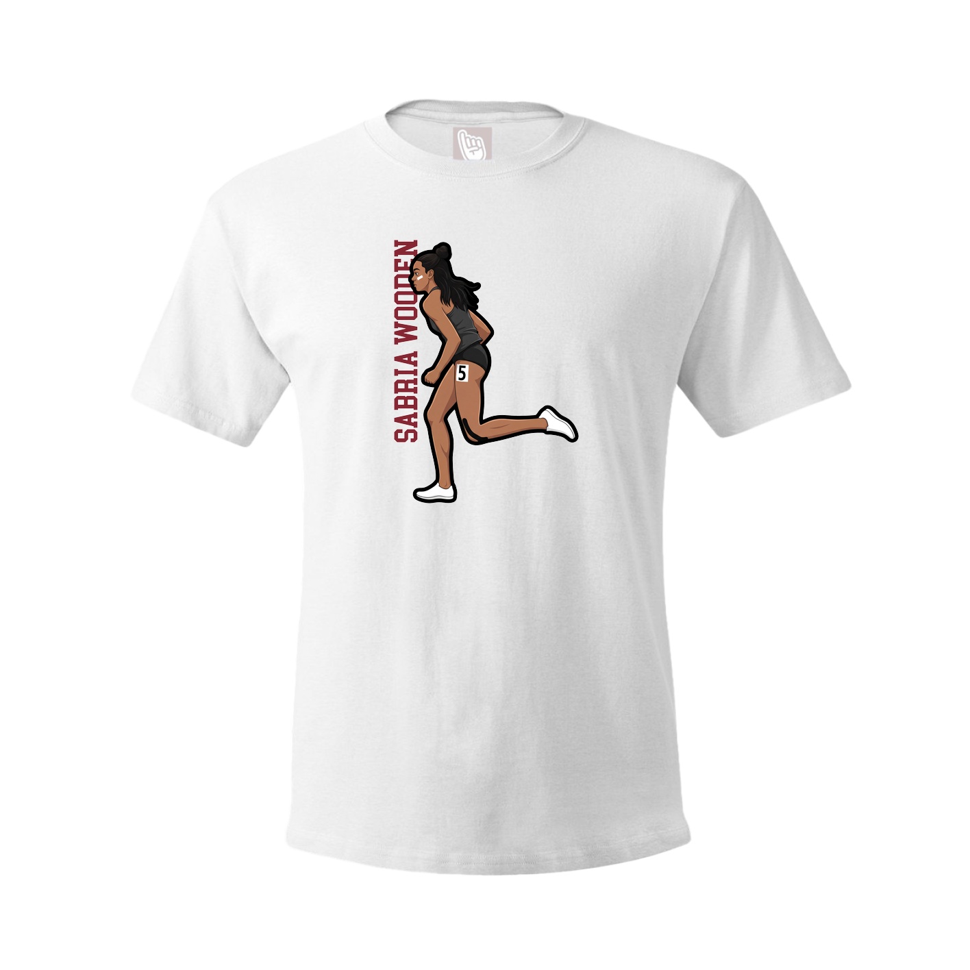 Tee — Name Vertical in White