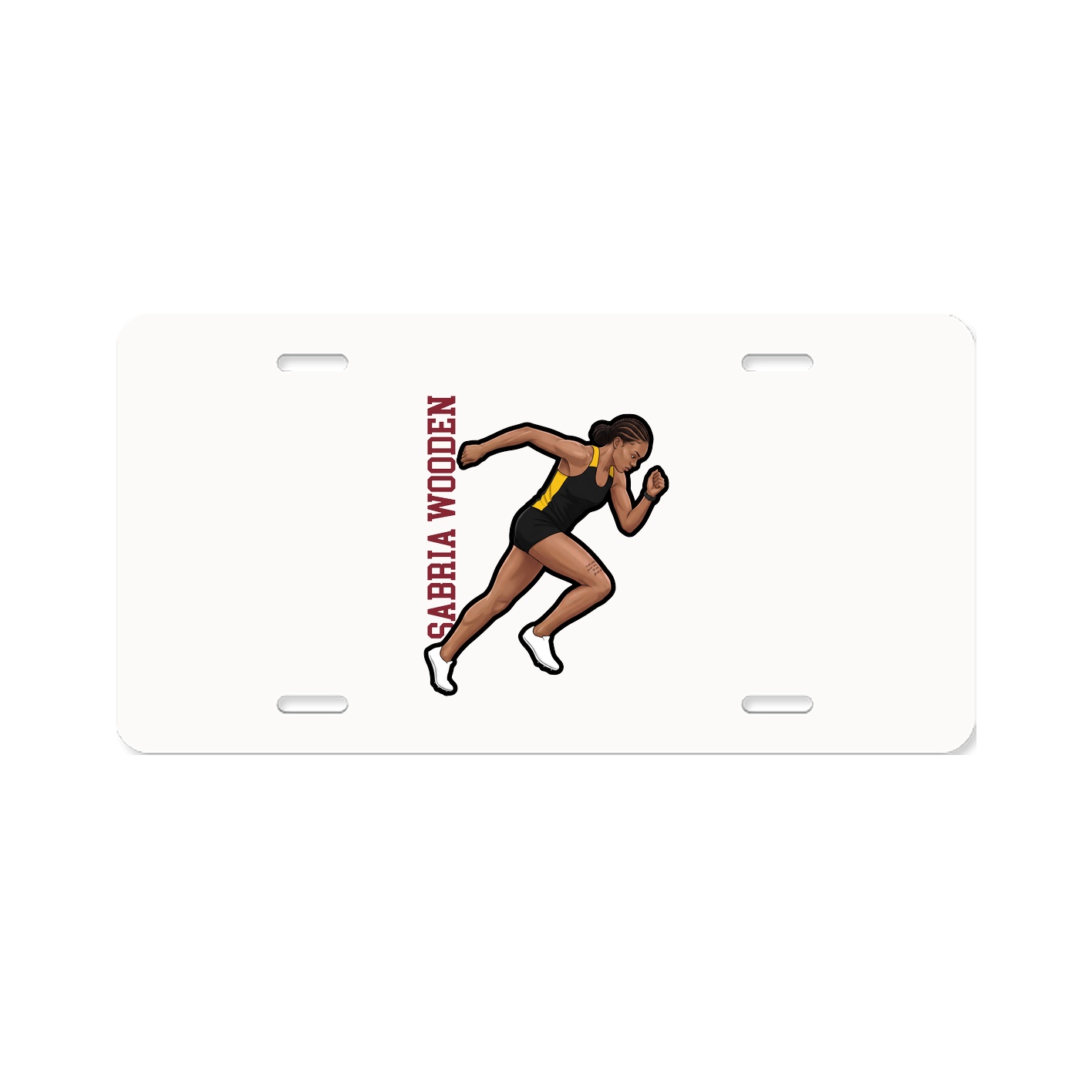 License Plate — Name Vertical in Classic