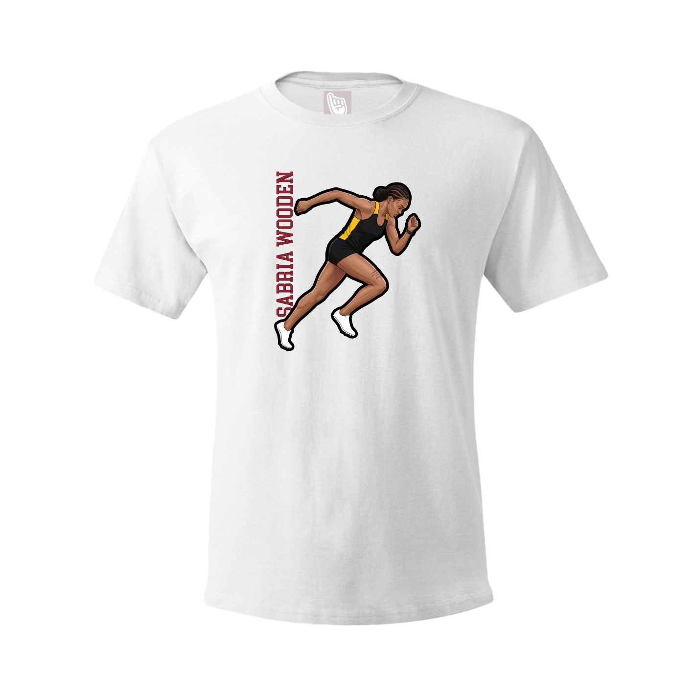 Youth Tee — Name Vertical in White