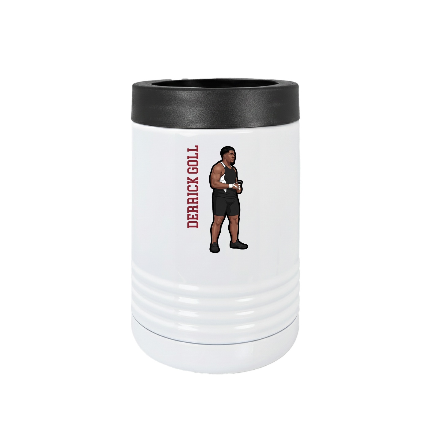Beverage Holder — Name Vertical in White