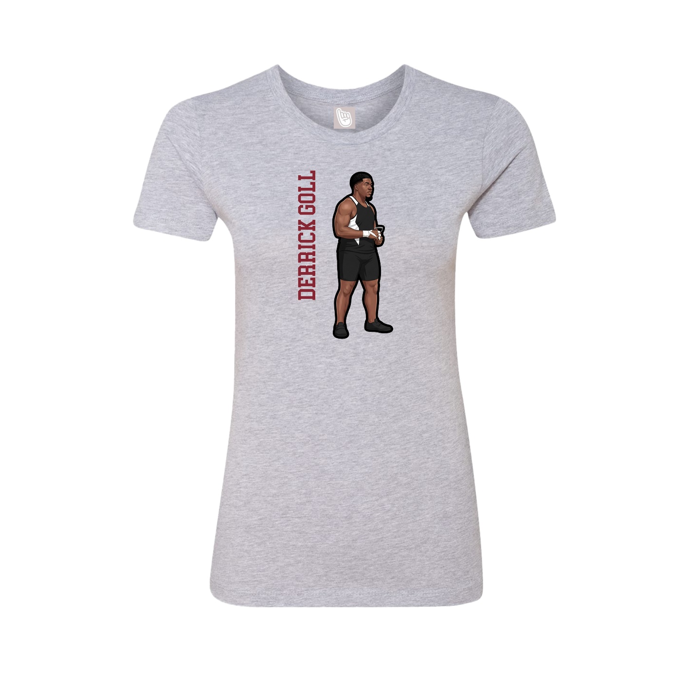 Womens Tee — Name Vertical in Grey