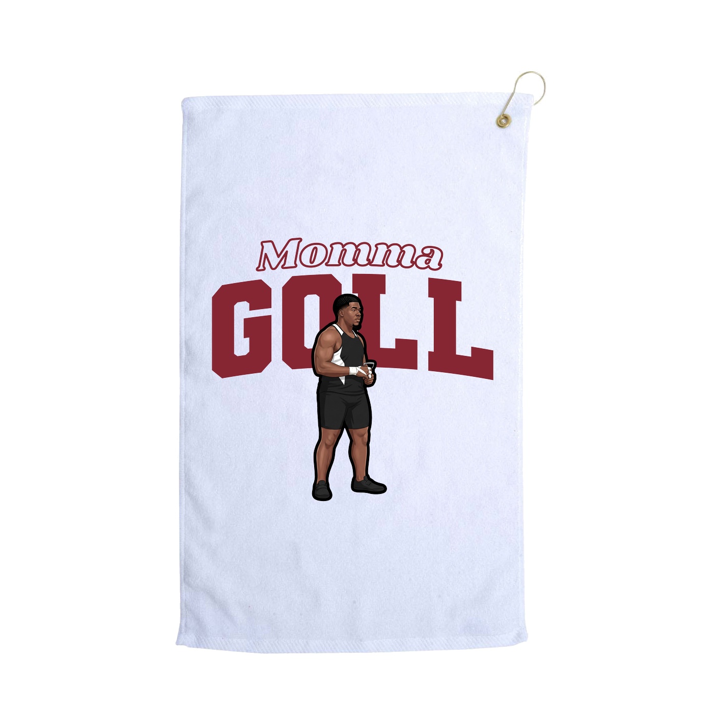 Golf Towel — Mothers Day Block in White