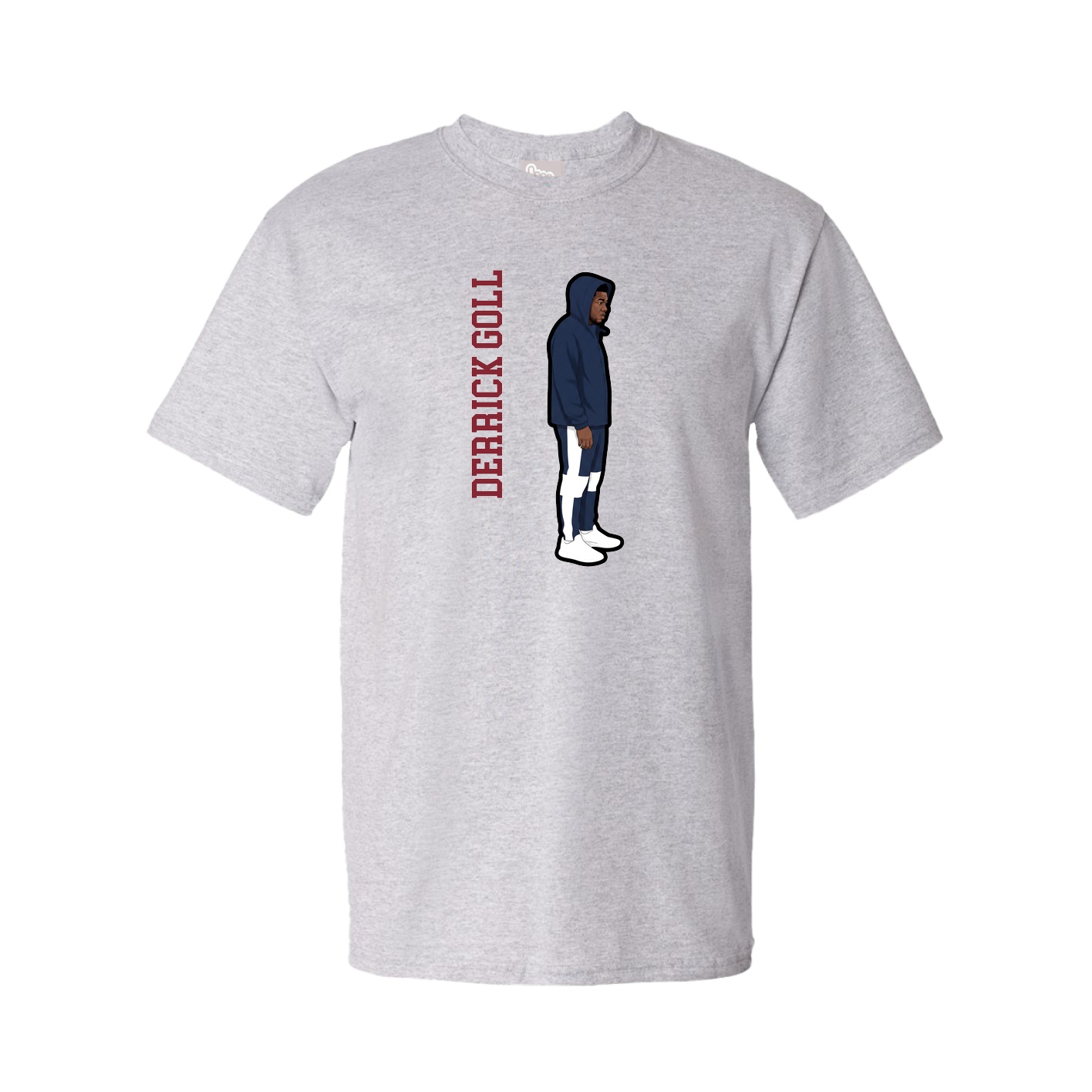 Youth Tee — Name Vertical in Grey