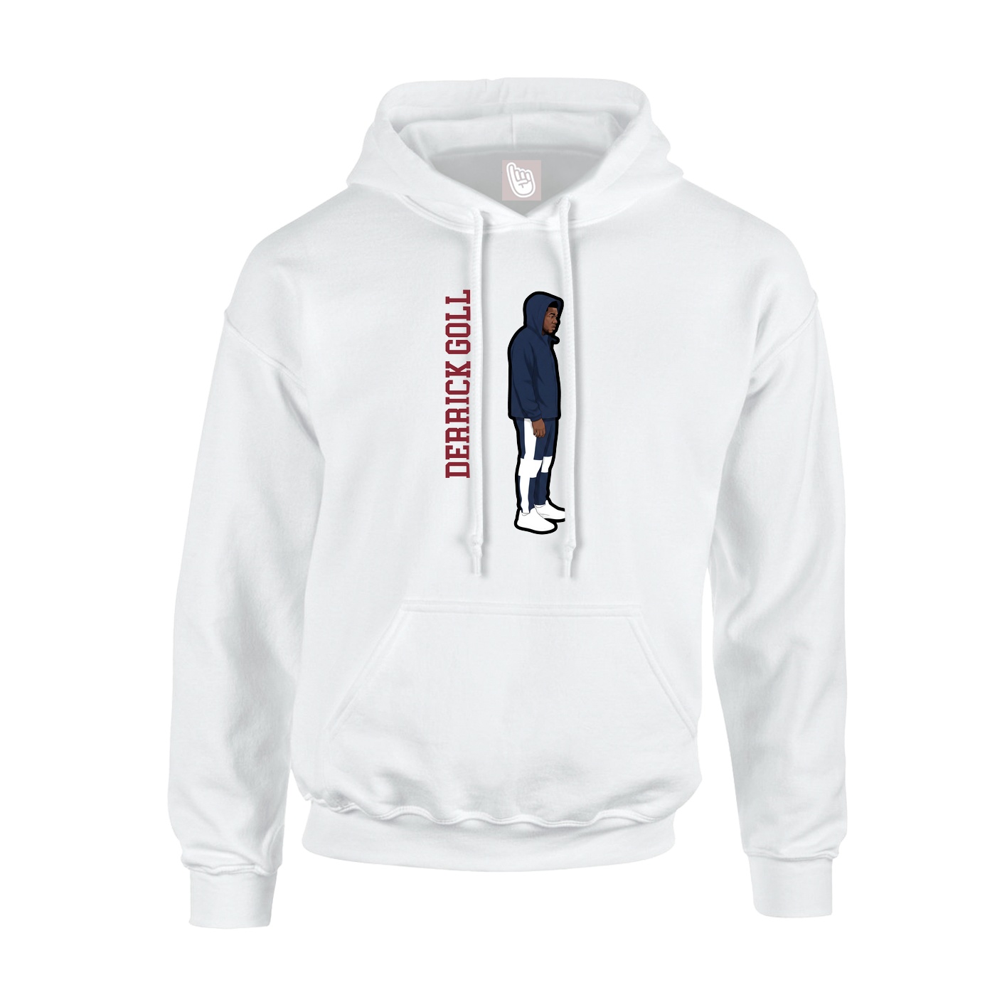 Youth Hoodie — Name Vertical in White
