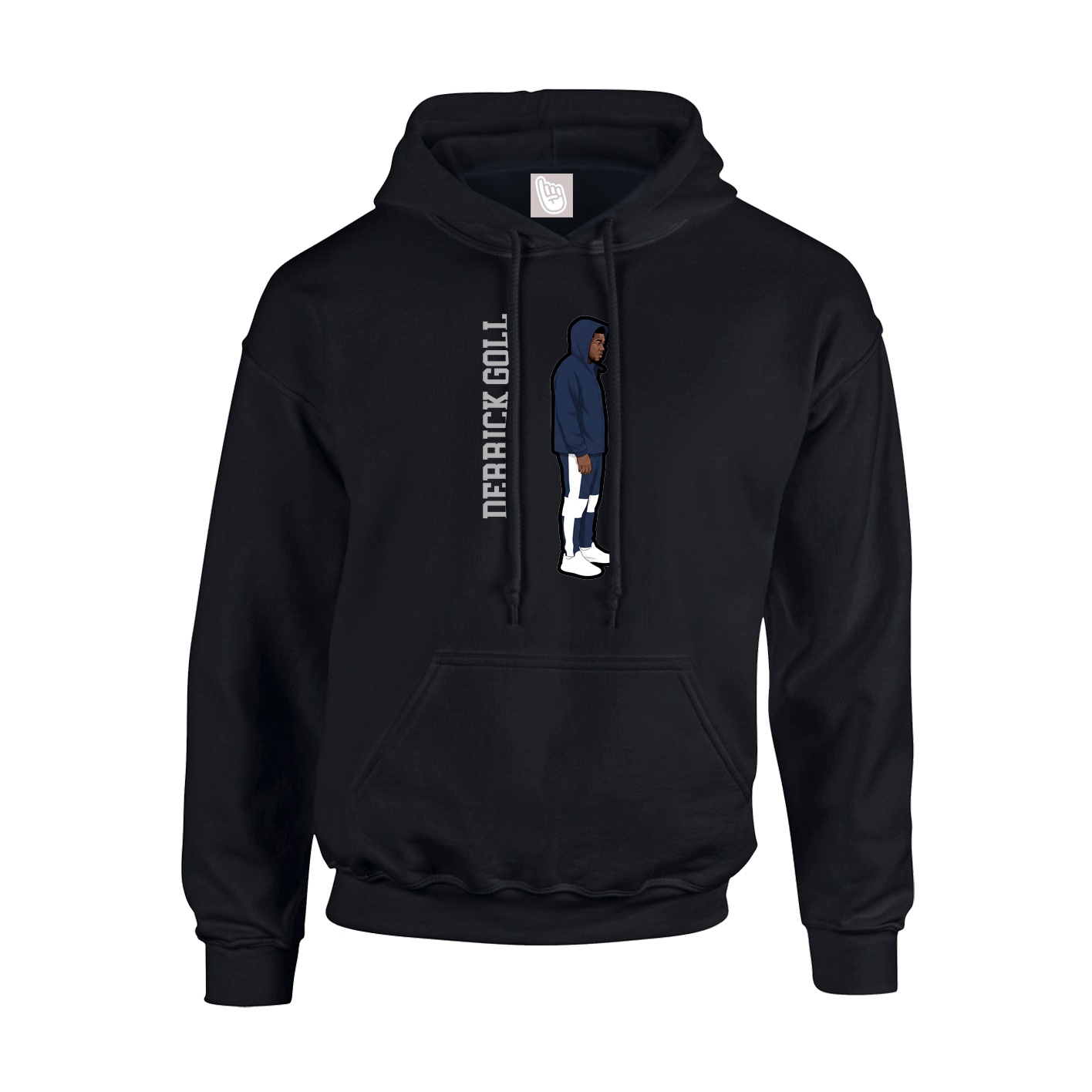 Youth Hoodie — Name Vertical in Black
