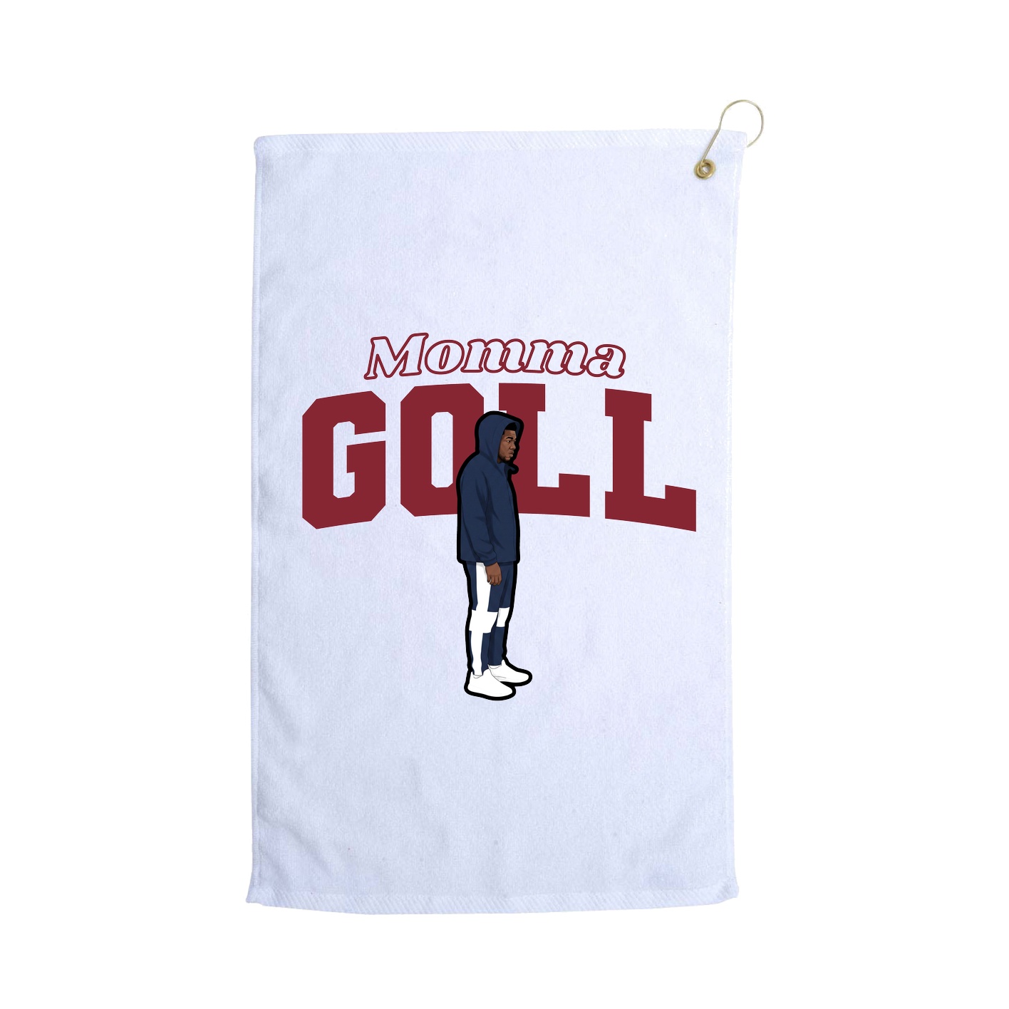 Golf Towel — Mothers Day Block in White