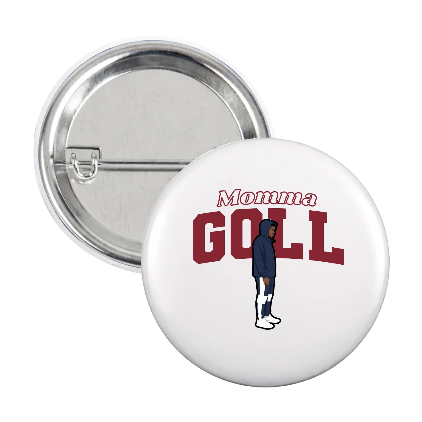 Game Day Button — Mothers Day Block in White