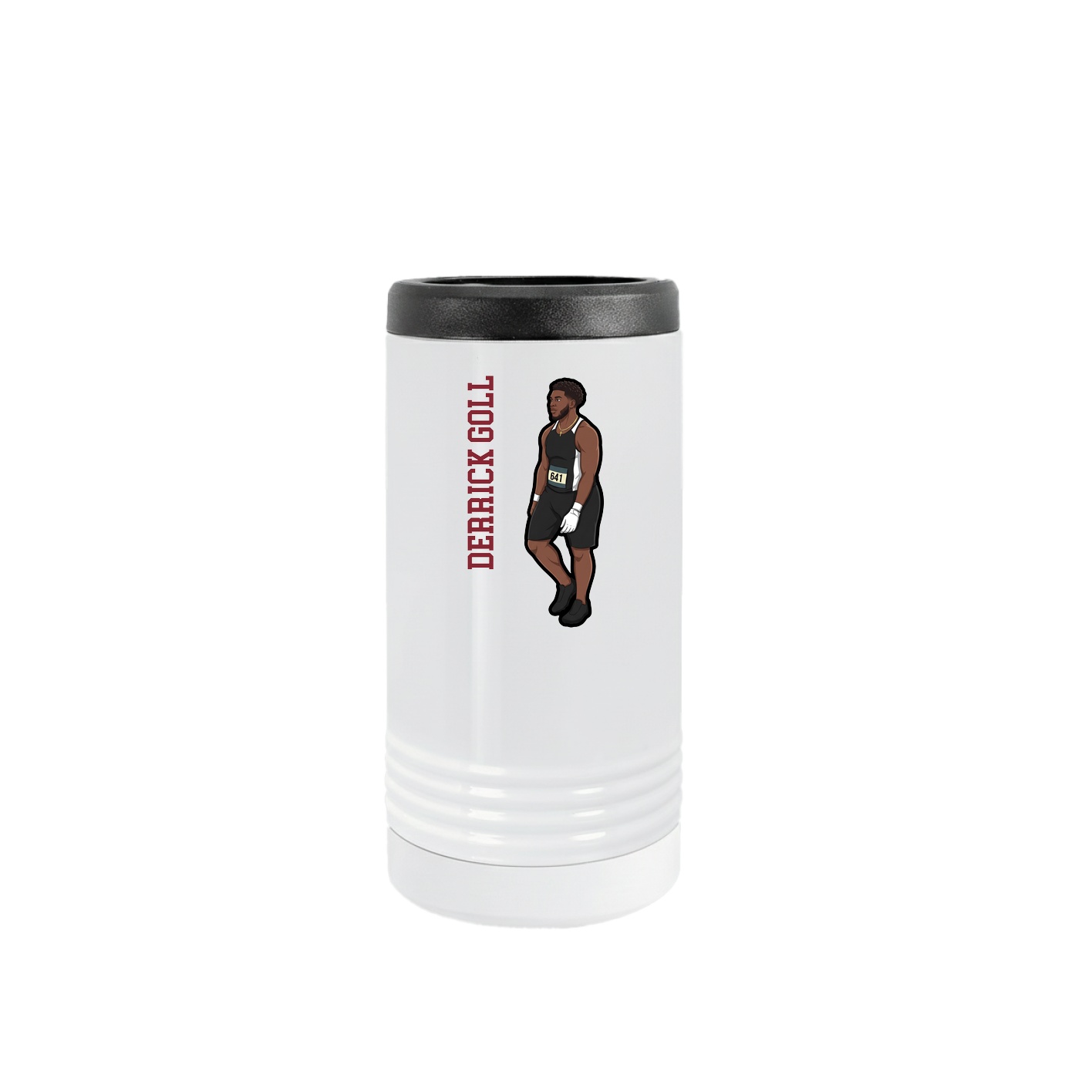 Slim Beverage Holder — Name Vertical in White