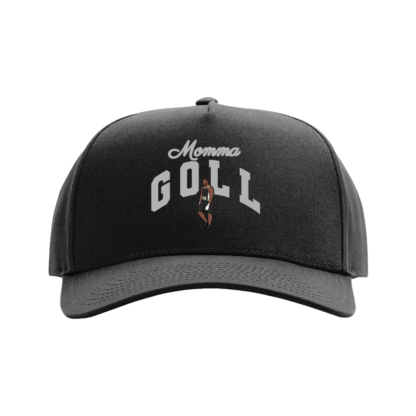 Full Fabric Five-Panel Champ Cap — Mothers Day Arch in Black
