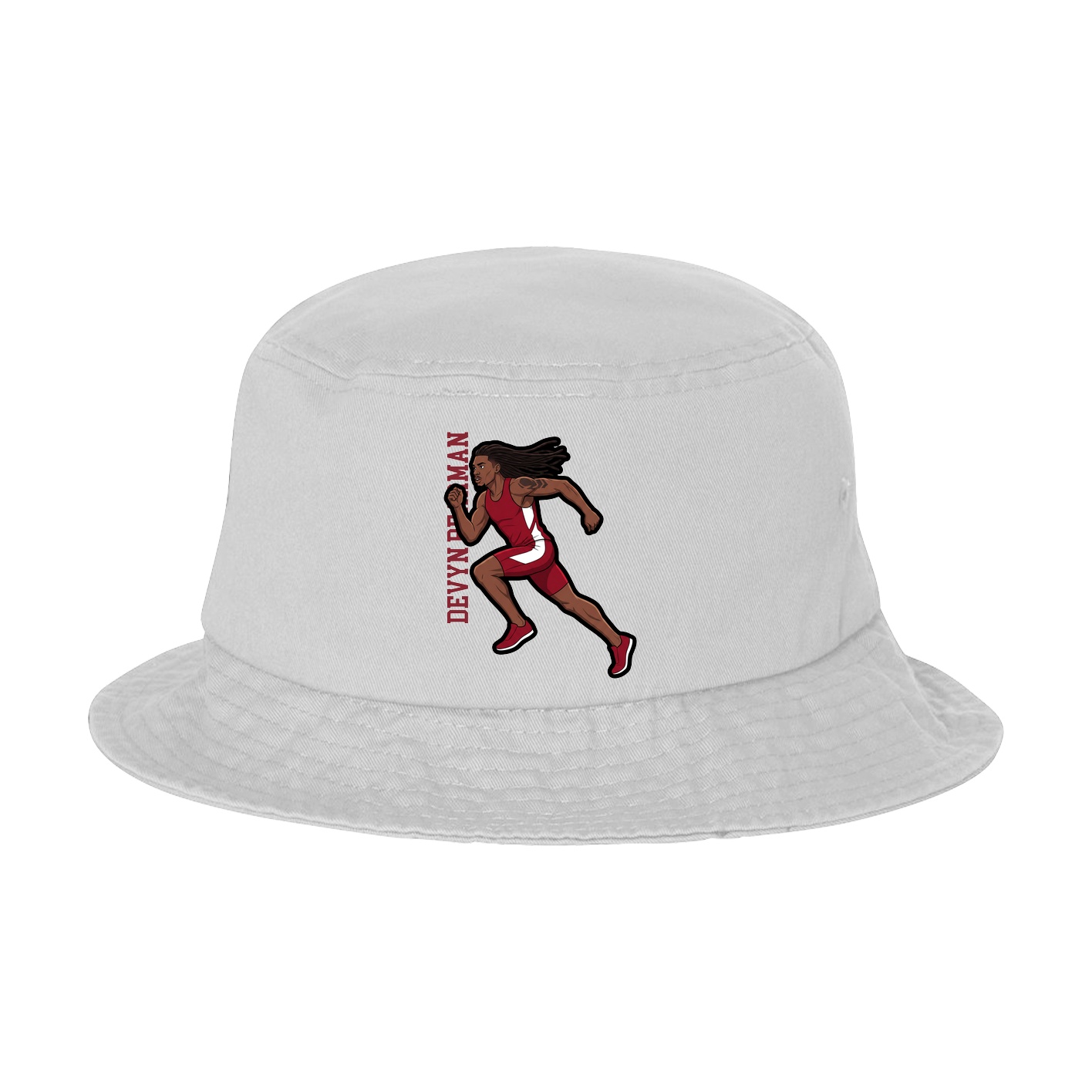 Bucket Cap — Name Vertical in White